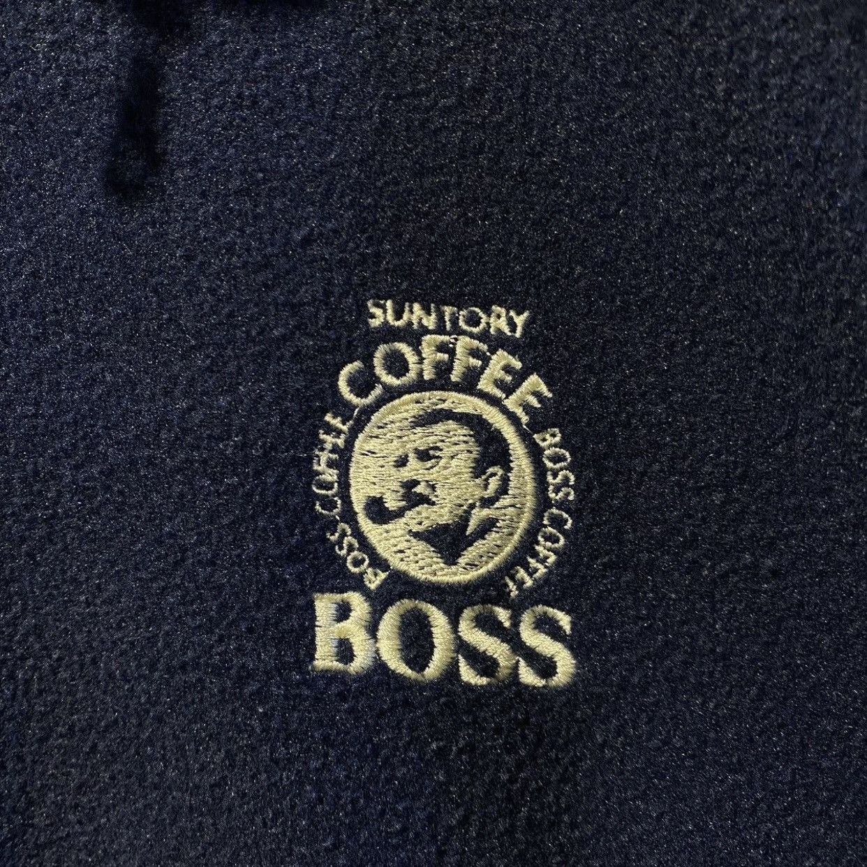 Designer × Vintage 90s Suntory Boss Coffee Fleece Basic Logo jackets Size US L / EU 52-54 / 3 - 4 Thumbnail