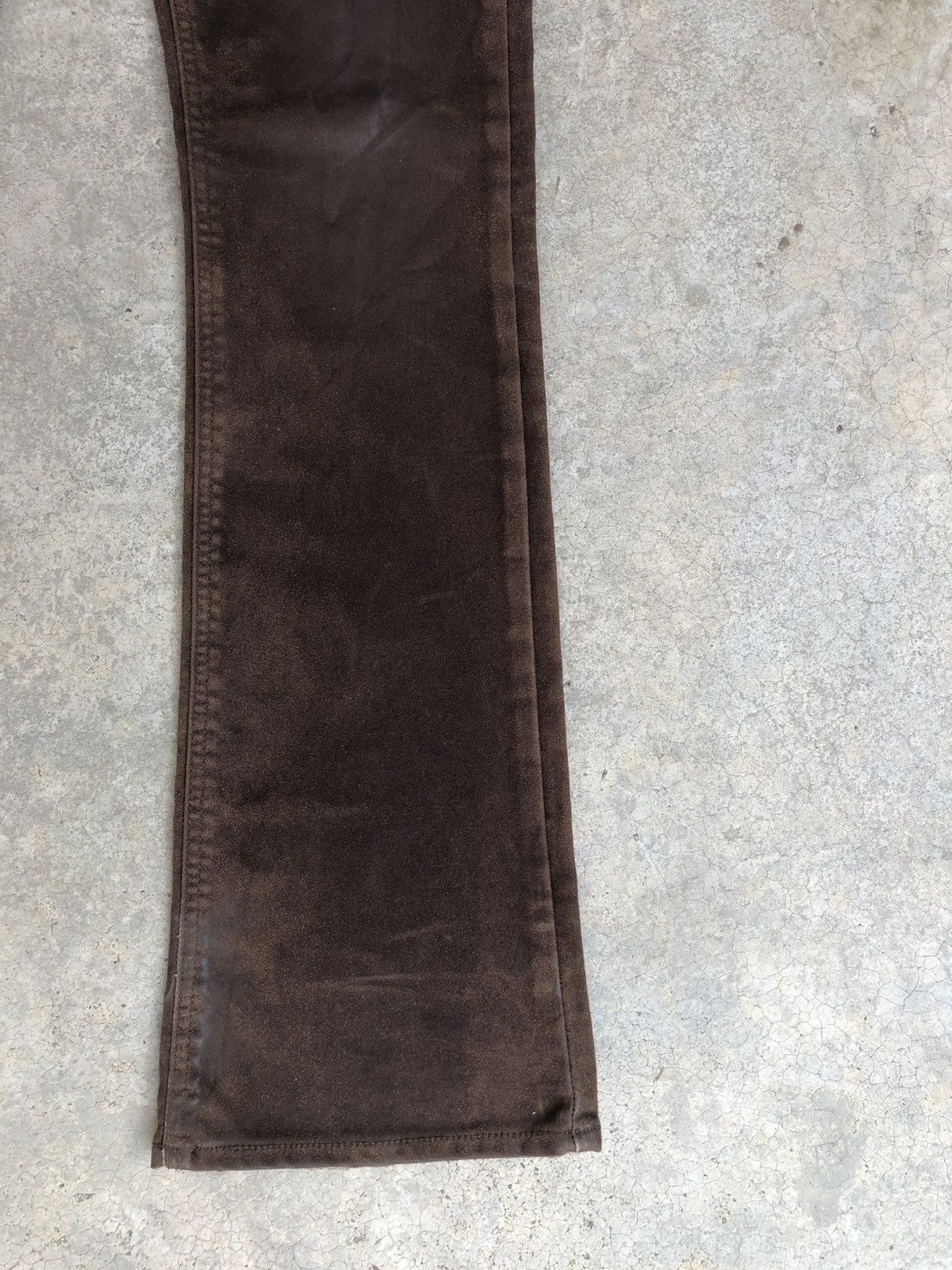 If Six Was Nine Vintage Lee Flared Jeans Distressed Leather Cowhide Size US 29 - 7 Thumbnail