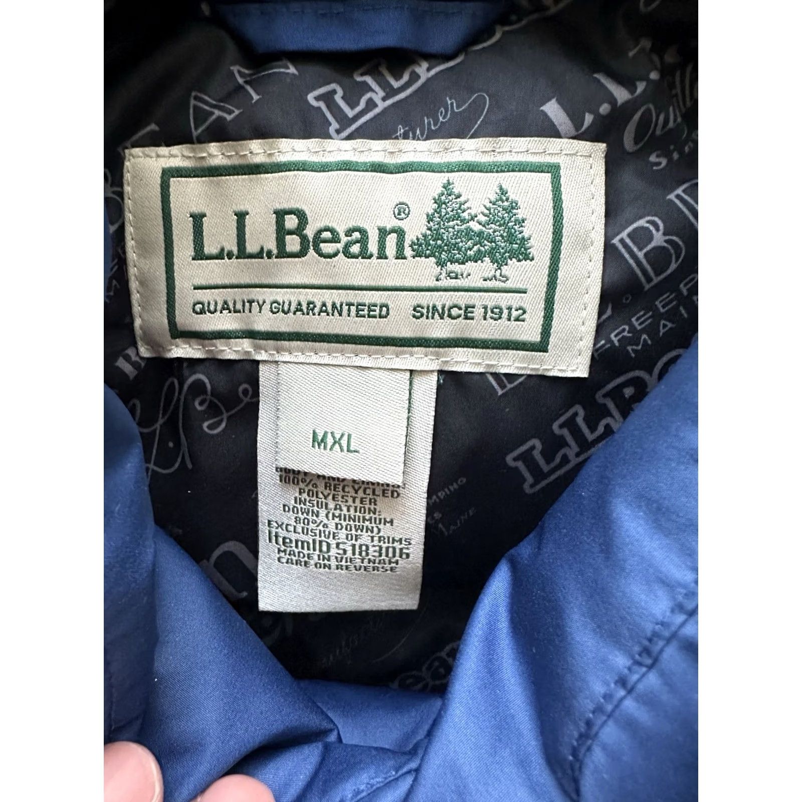 Vintage VINTAGE LL Bean Mountain Classic Down Puffer Vest Blue Mens XL Regular Full Zip Pockets 25.5” Chest 29” Length Rare NWOT Size US XL / EU 56 / 4 - 4 Thumbnail