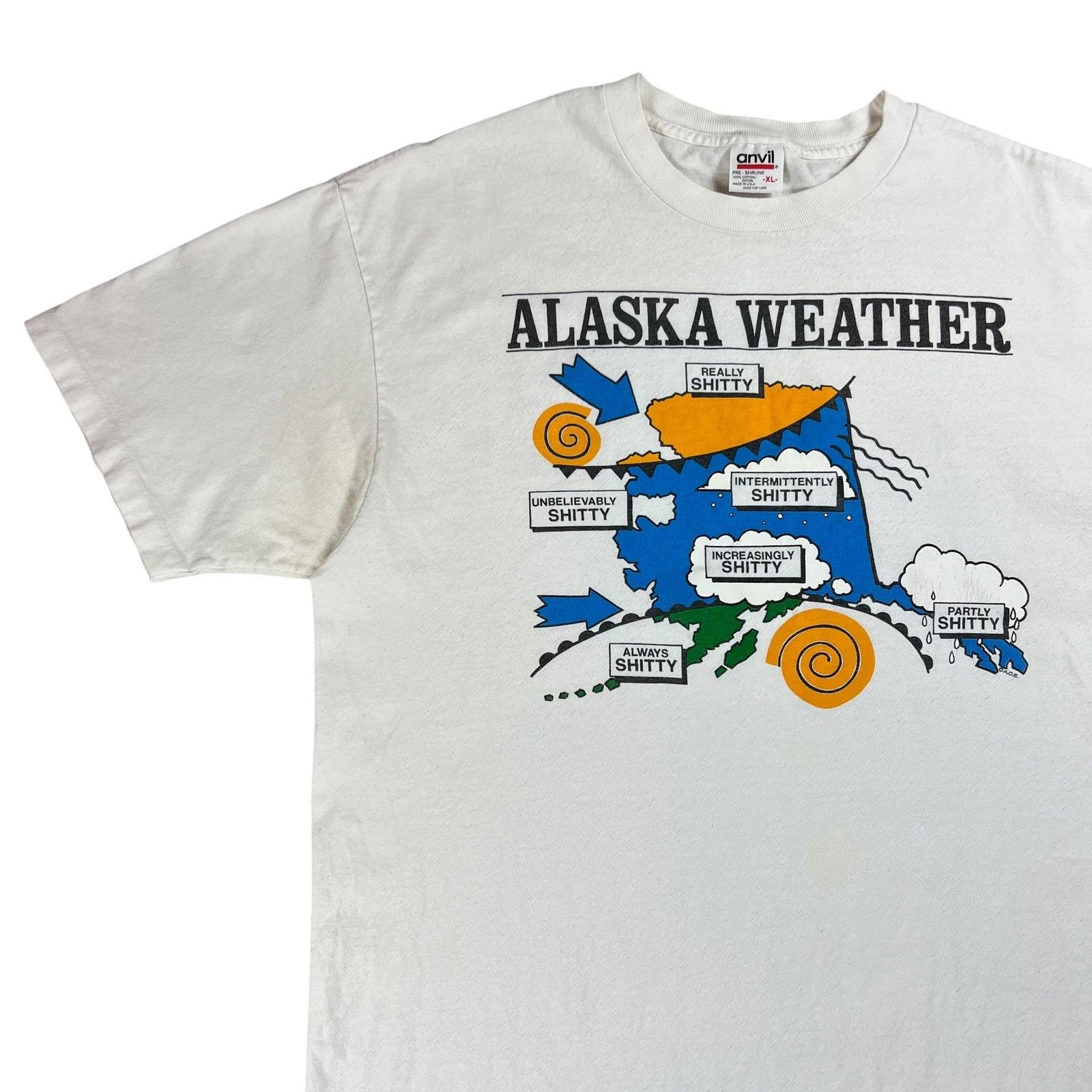 Anvil × Vintage Vintage 90s Alaska shitty Weather tee (XL) Size US XL / EU 56 / 4 - 4 Thumbnail