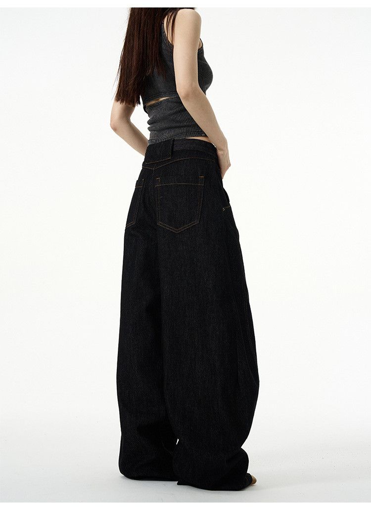 Japanese Brand American retro wide-leg loose curved jeans for men Size US 32 / EU 48 - 5 Thumbnail