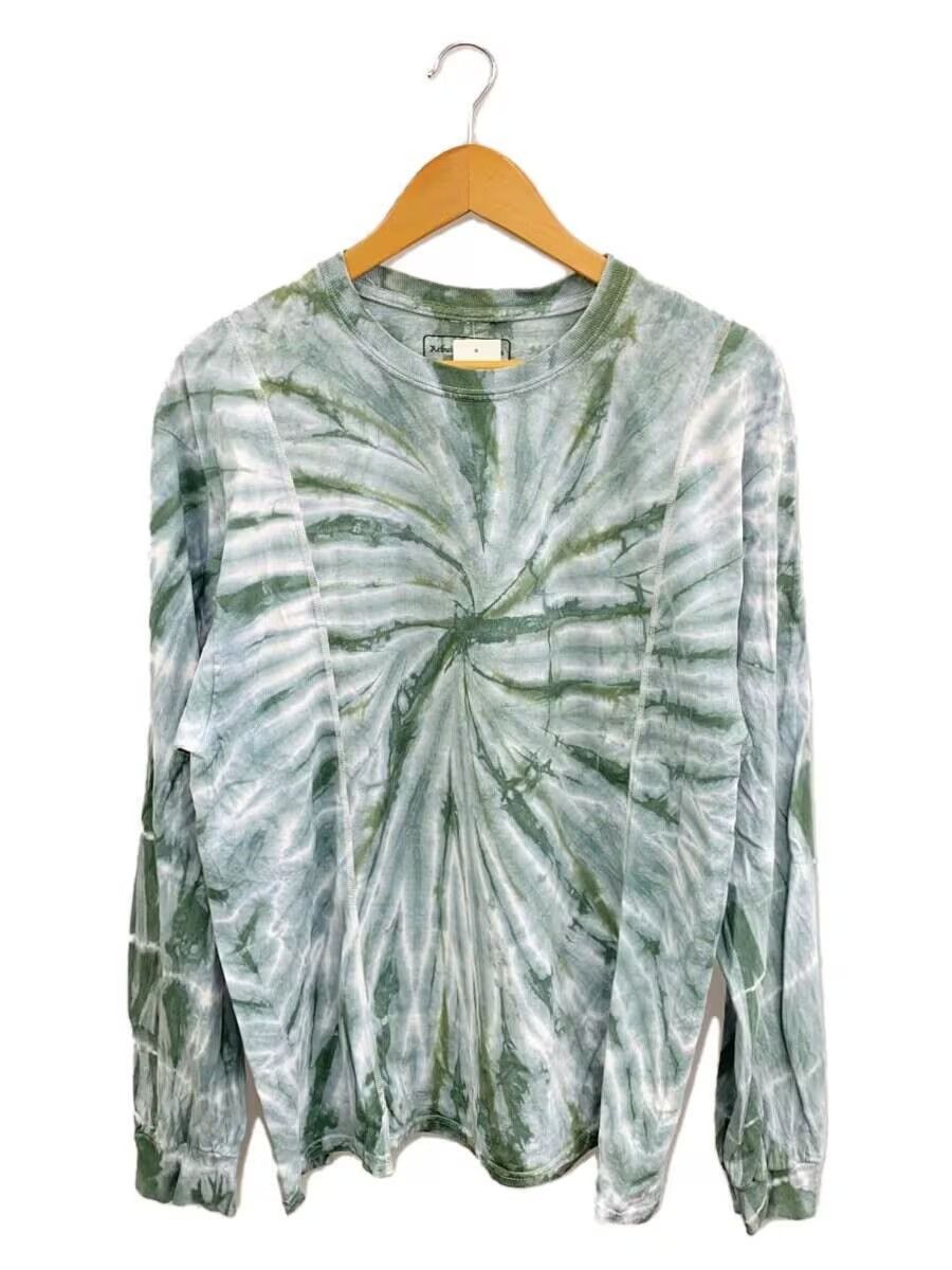 image of Needles Tie Dye Reconstructed Rebuild Long Sleeve Tee in Green, Men's (Size Medium)