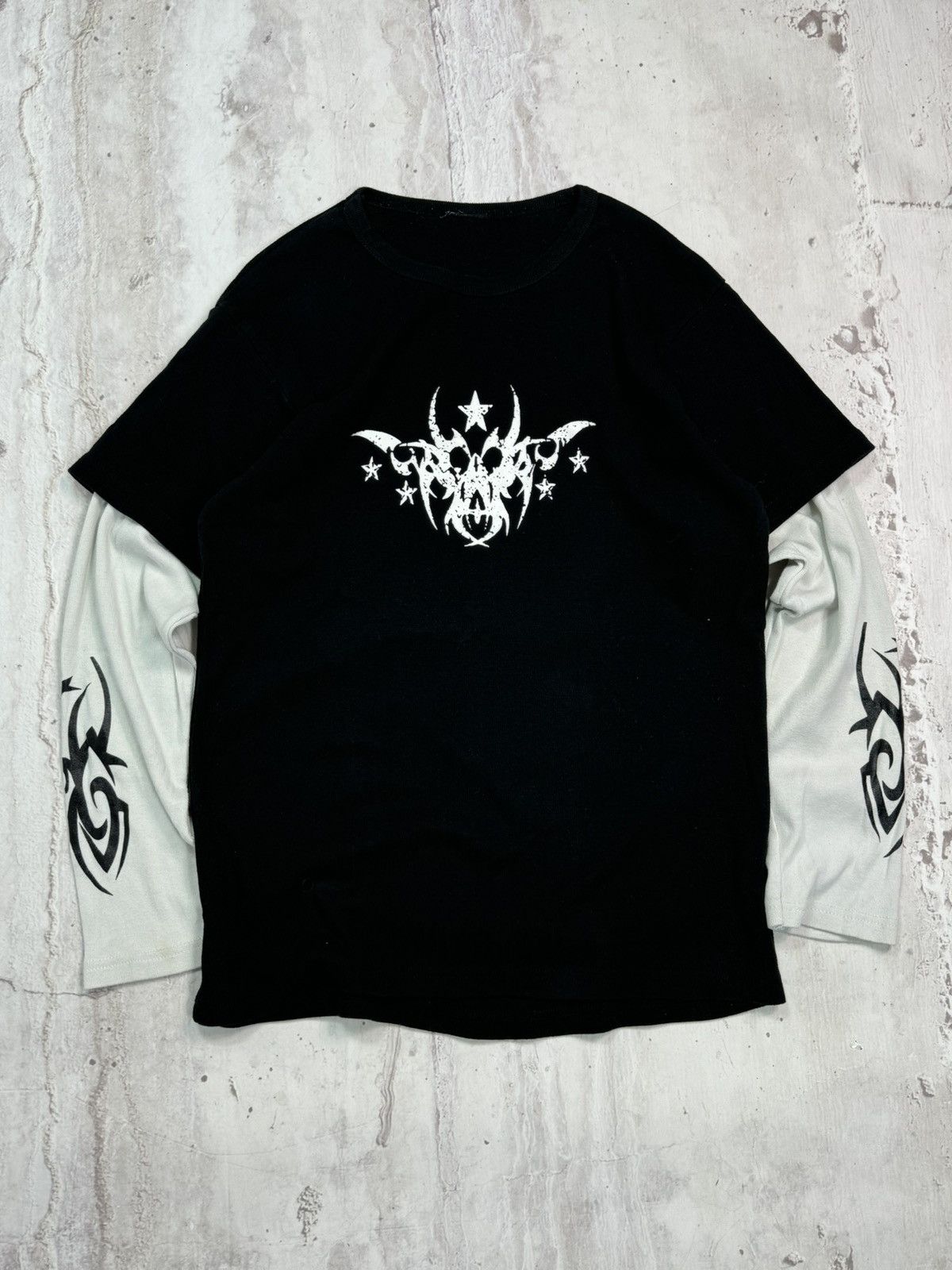 Tribal Streetwear × Vintage Vintage Tribal Longsleeve 90s Rave Metal Drain Satanic Demon Size US L / EU 52-54 / 3 - 5 Thumbnail