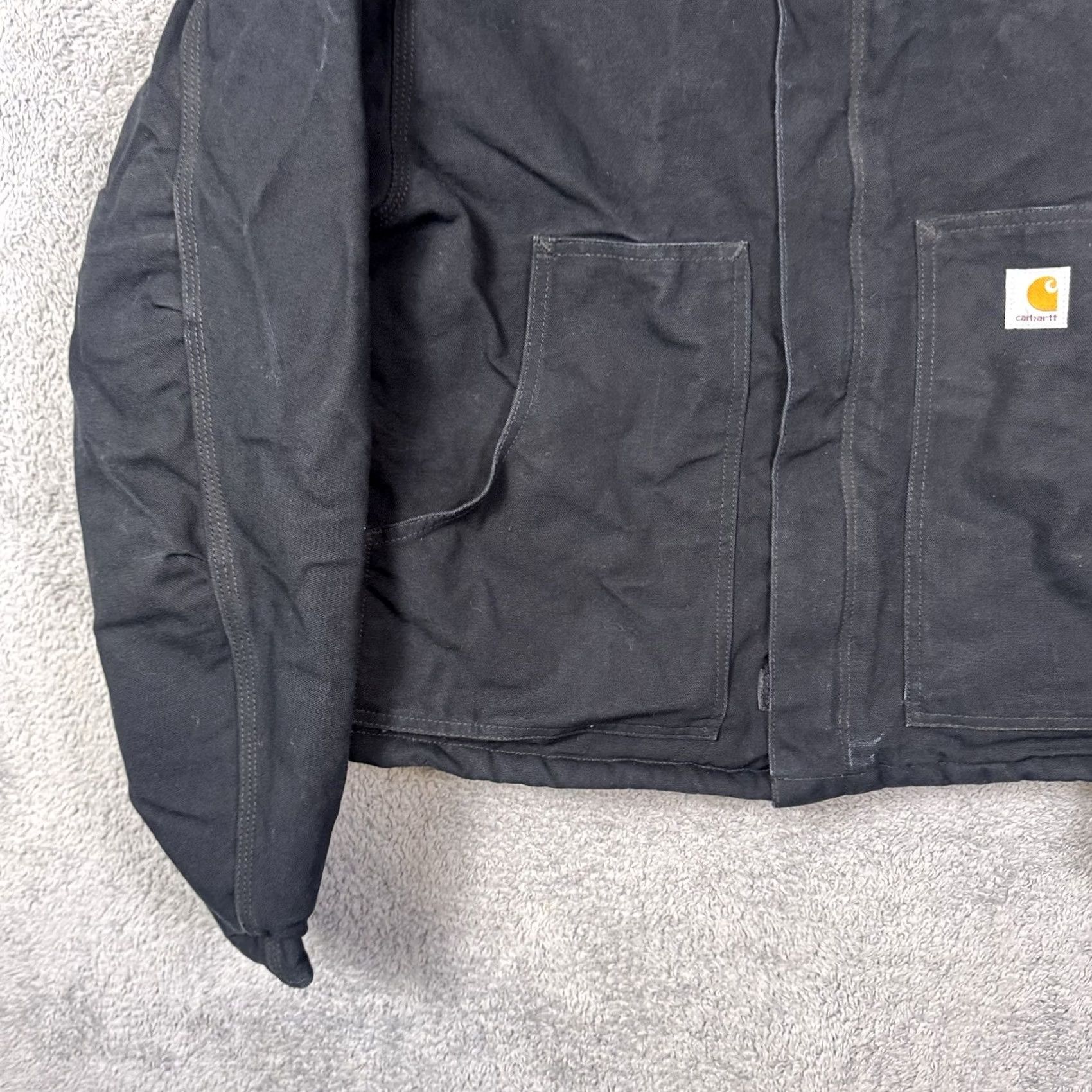 Carhartt VINTAGE Carhartt Detroit Jacket Men 48R J02 BLK Arctic Quilt Lined Distress Fade Jacket Size US M / EU 48-50 / 2 - 2 Thumbnail