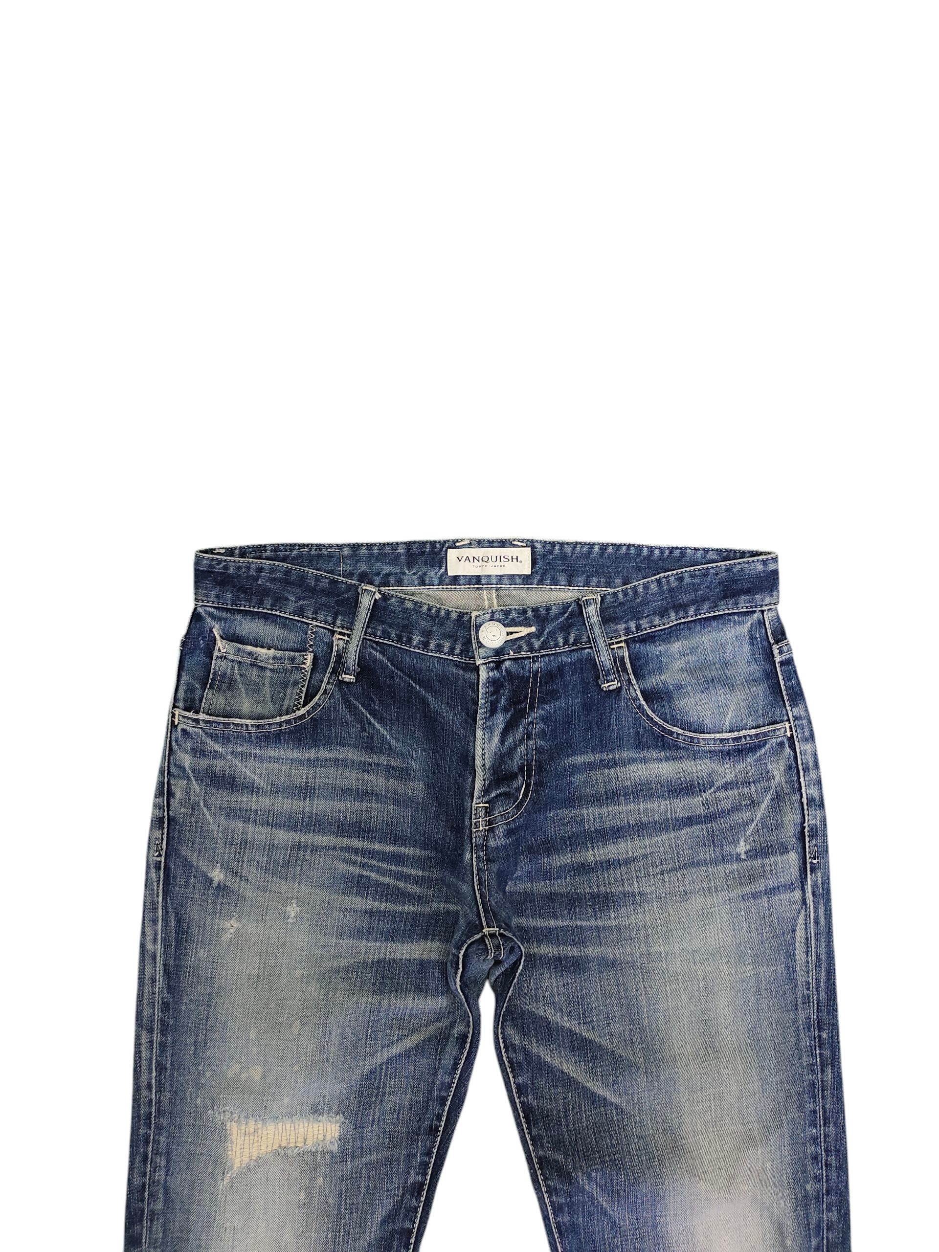 Kapital Vanquish Japan Clawmark Distress Faded Denim Jeans Size US 34 / EU 50 - 2 Thumbnail