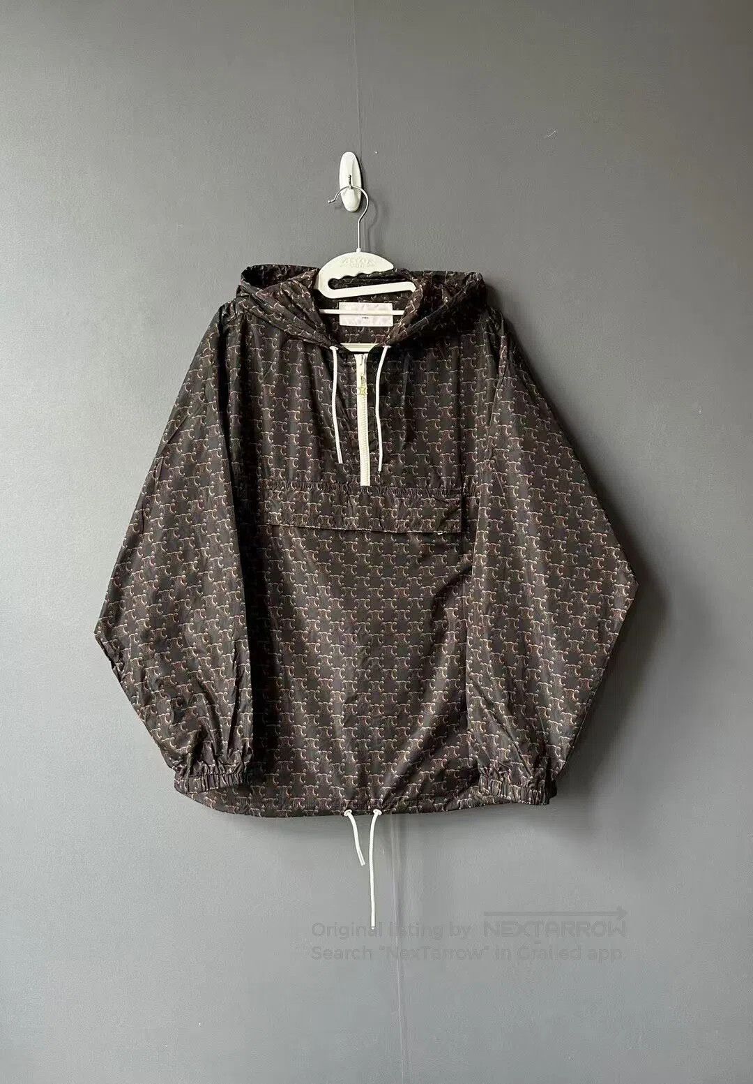 Celine CELINE Brown All-Over Print Half-Zip Shell Jacket| Size XS / US 0-2 / IT 36-38 - 1 Thumbnail