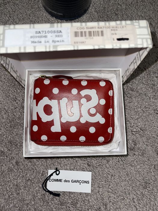 Comme Des Garcons CDG Supreme 2014 Wallet SA7100 Hypebeast Nike Jordan Red  White