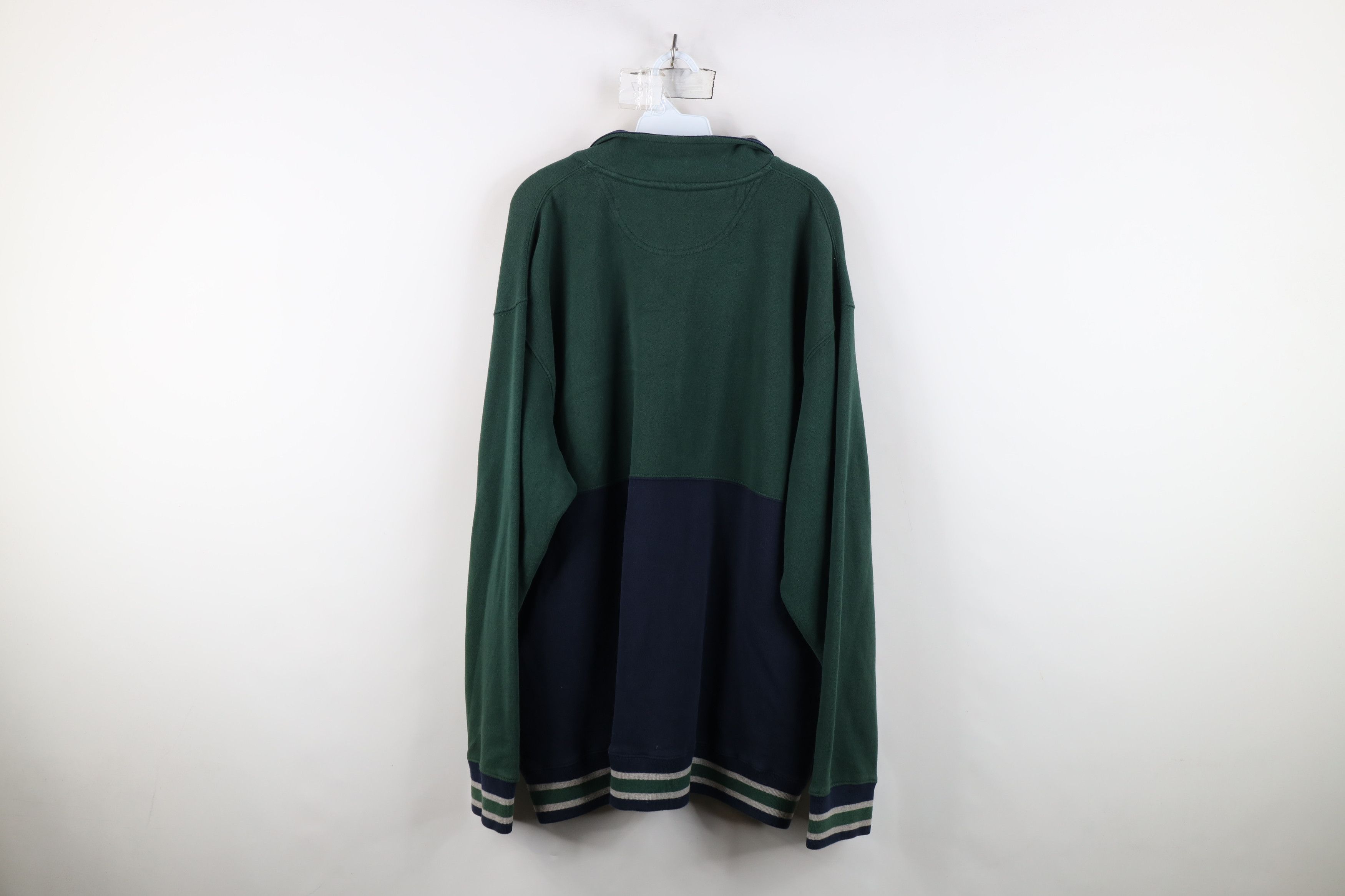 Vintage Vintage 90s Streetwear Block Heavyweight Half Zip Sweatshirt Size US XL / EU 56 / 4 - 11 Thumbnail