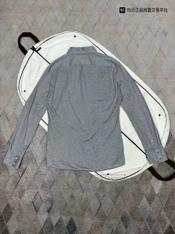 Brunello Cucinelli Brunello Cucinelli Men's Gray Long Sleeve Shirt. Size US XL / EU 56 / 4 - 4 Thumbnail