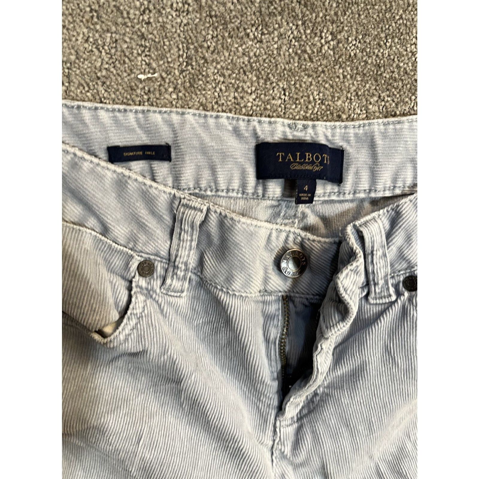Talbots Talbots Pants Womens Size 4 Gray Corduroy Stretch Flat Front Signature Ankle Size 27" / US 4 / IT 40 - 5 Thumbnail