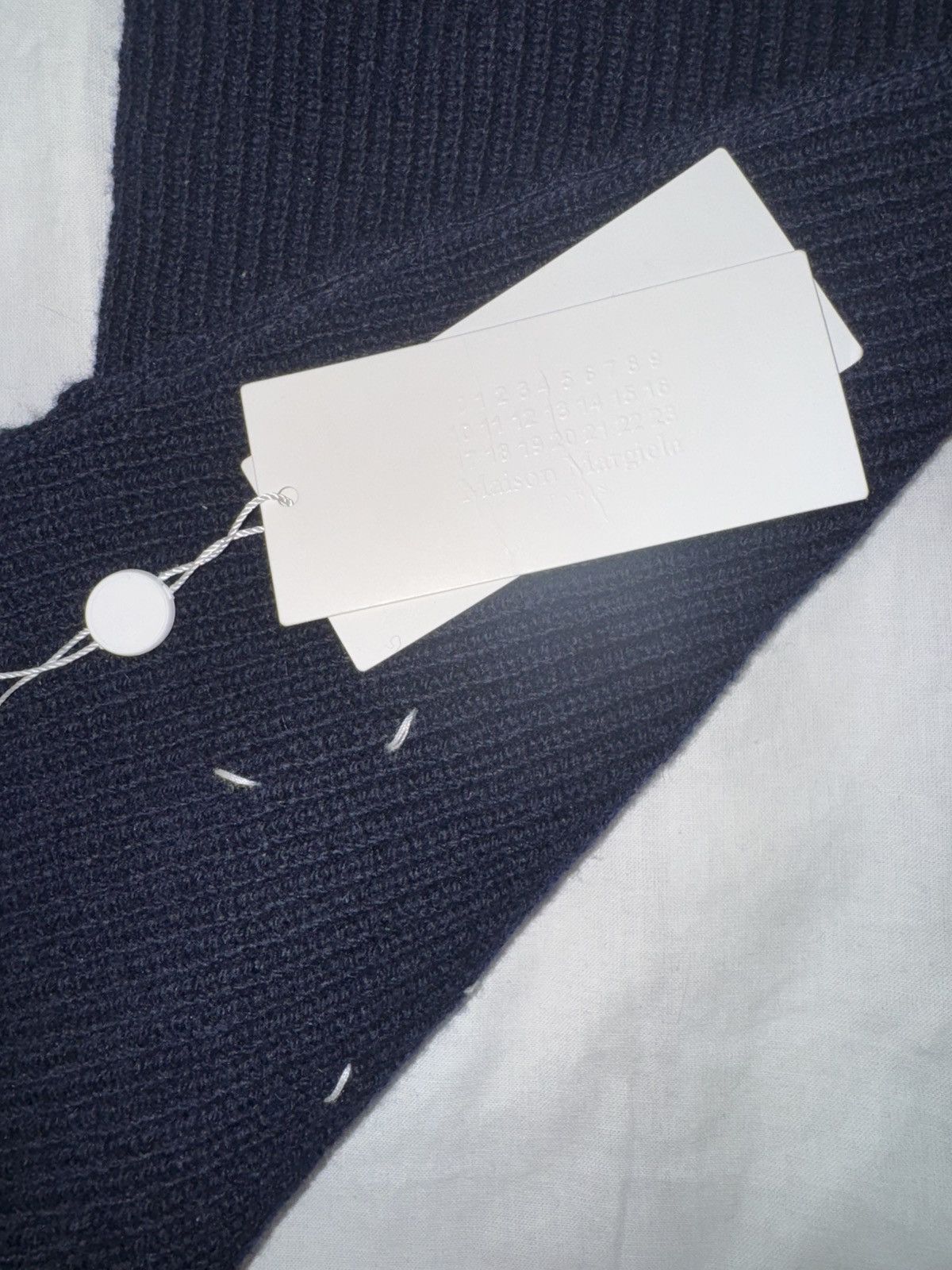 Maison Margiela Maison Margiela Navy Wool Knit Balaclava Size ONE SIZE - 6 Thumbnail