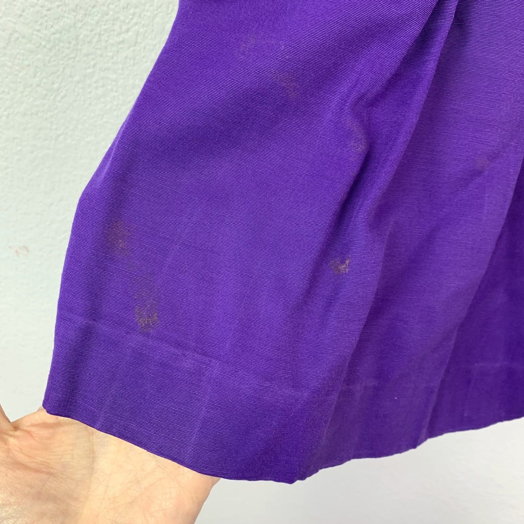 Vintage VINTAGE Gitano Women's Purple Pleated Pull On Culottes Shorts L Lightweight Size 36" / US 14 / IT 50 - 2 Thumbnail