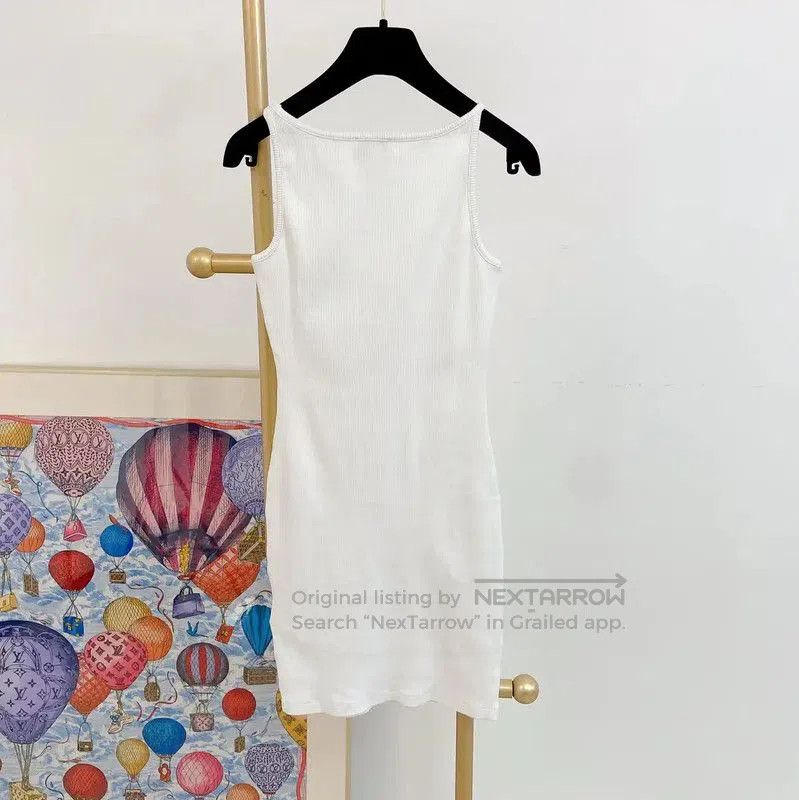 Off-White Off-White White Cotton Sleeveless Dress . Size L / US 10 / IT 46 - 1 Thumbnail