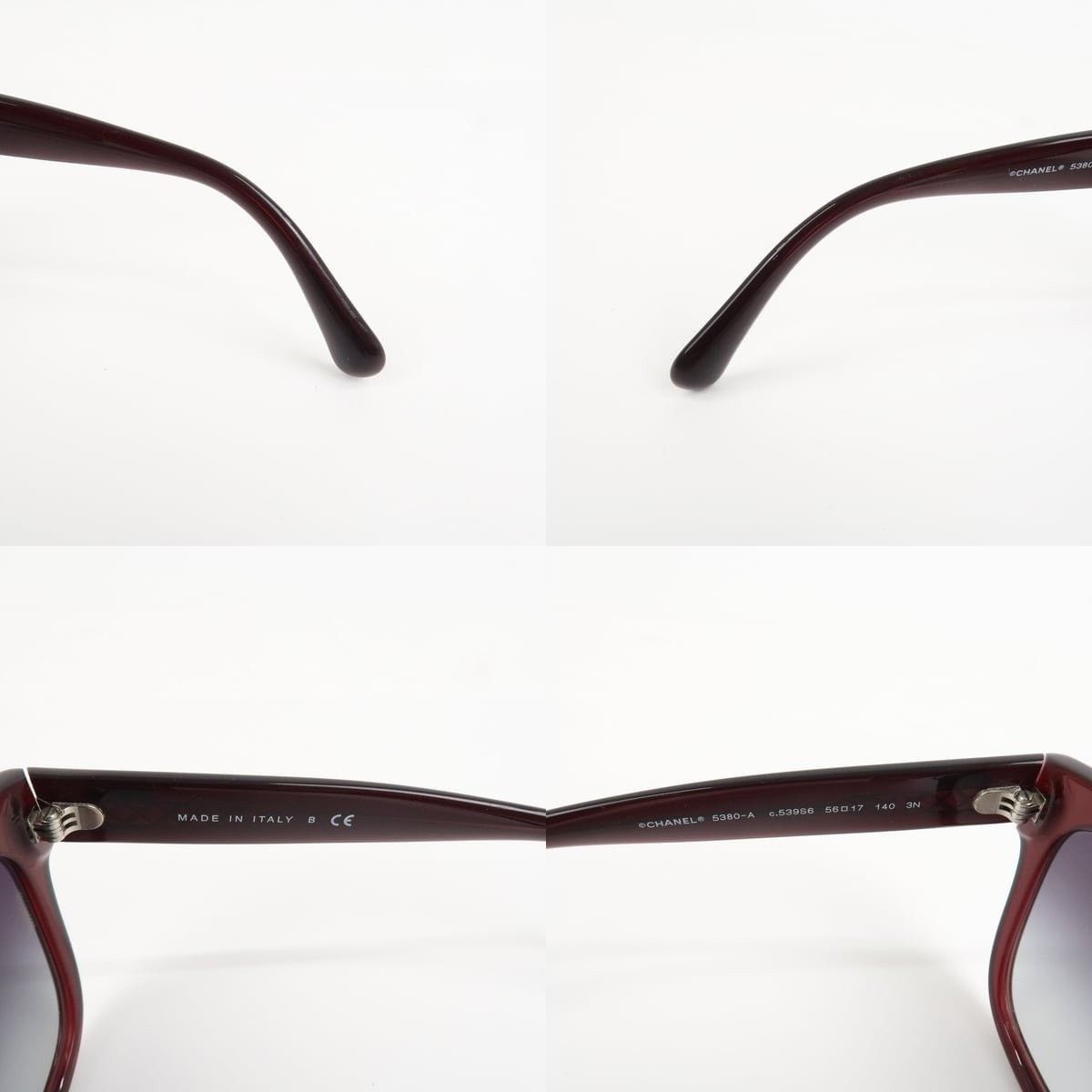 Chanel Chanel Side CC Logo Sunglasses Plastic Burgundy Size ONE SIZE - 6 Thumbnail