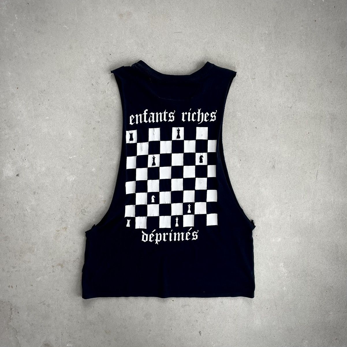 Image of Enfants Riches Deprimes Checkerboard Tanktop in Black, Men's (Size Small)