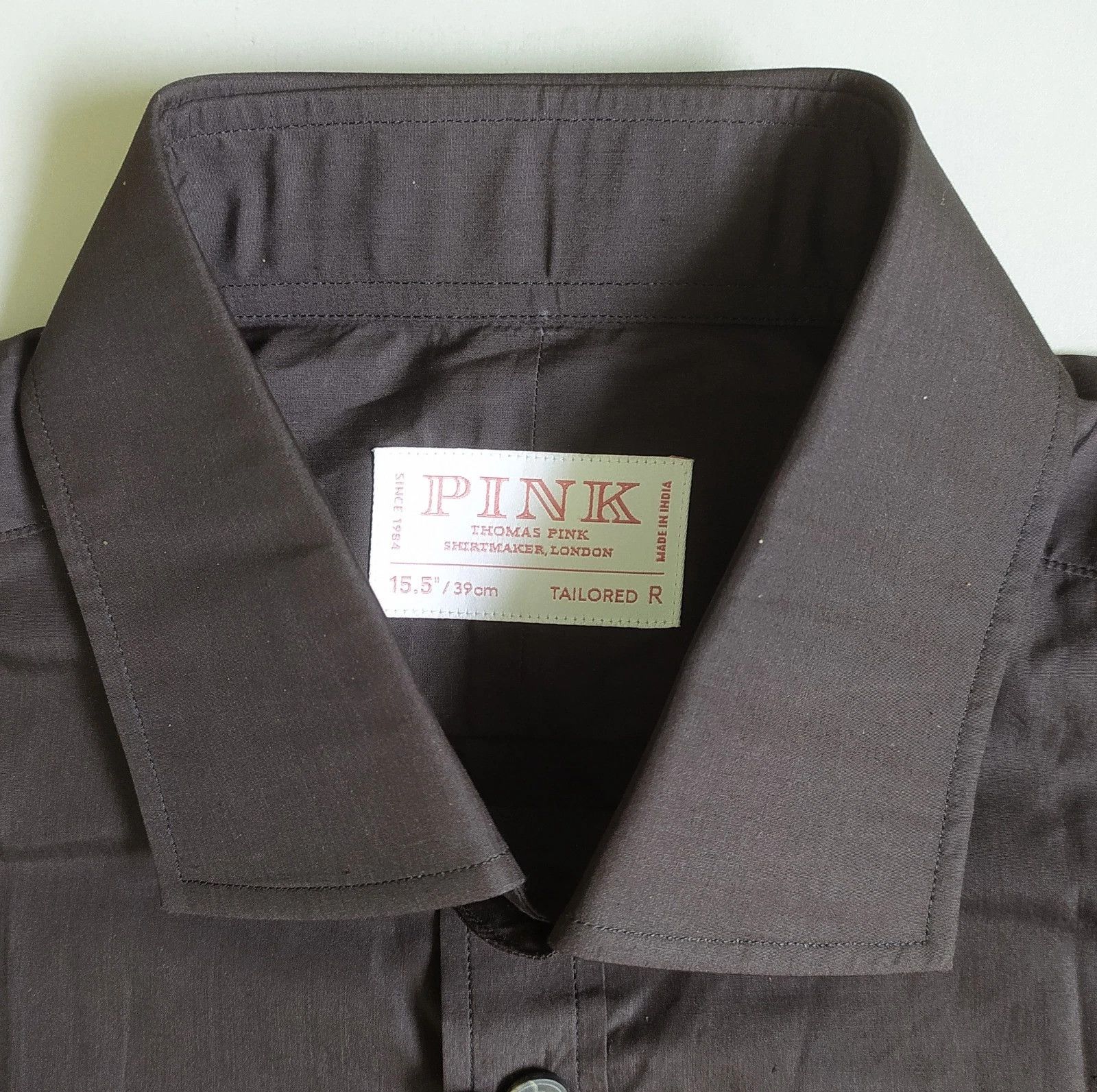 Thomas Pink Thomas Pink Tailored Fit Formal Ramses Poplin Shirt T 0017 Size US S / EU 44-46 / 1 - 3 Thumbnail