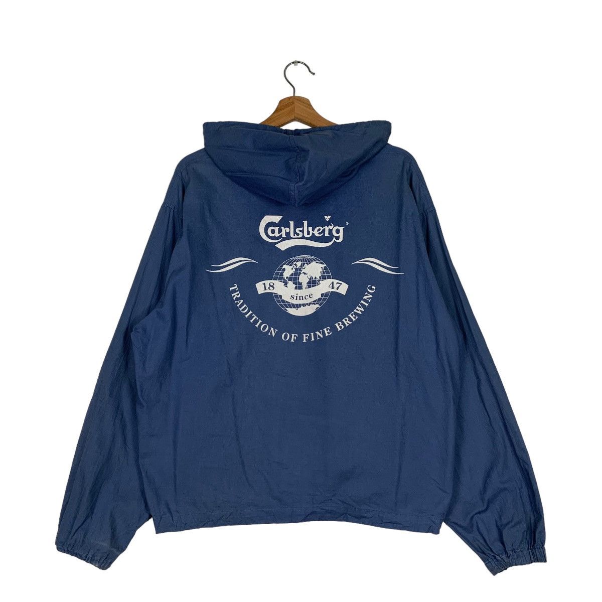 Drink Beer Save Water CARLSBERG Big Logo Hoodie Light Jacket #0547-C25 Size US L / EU 52-54 / 3 - 1 Thumbnail