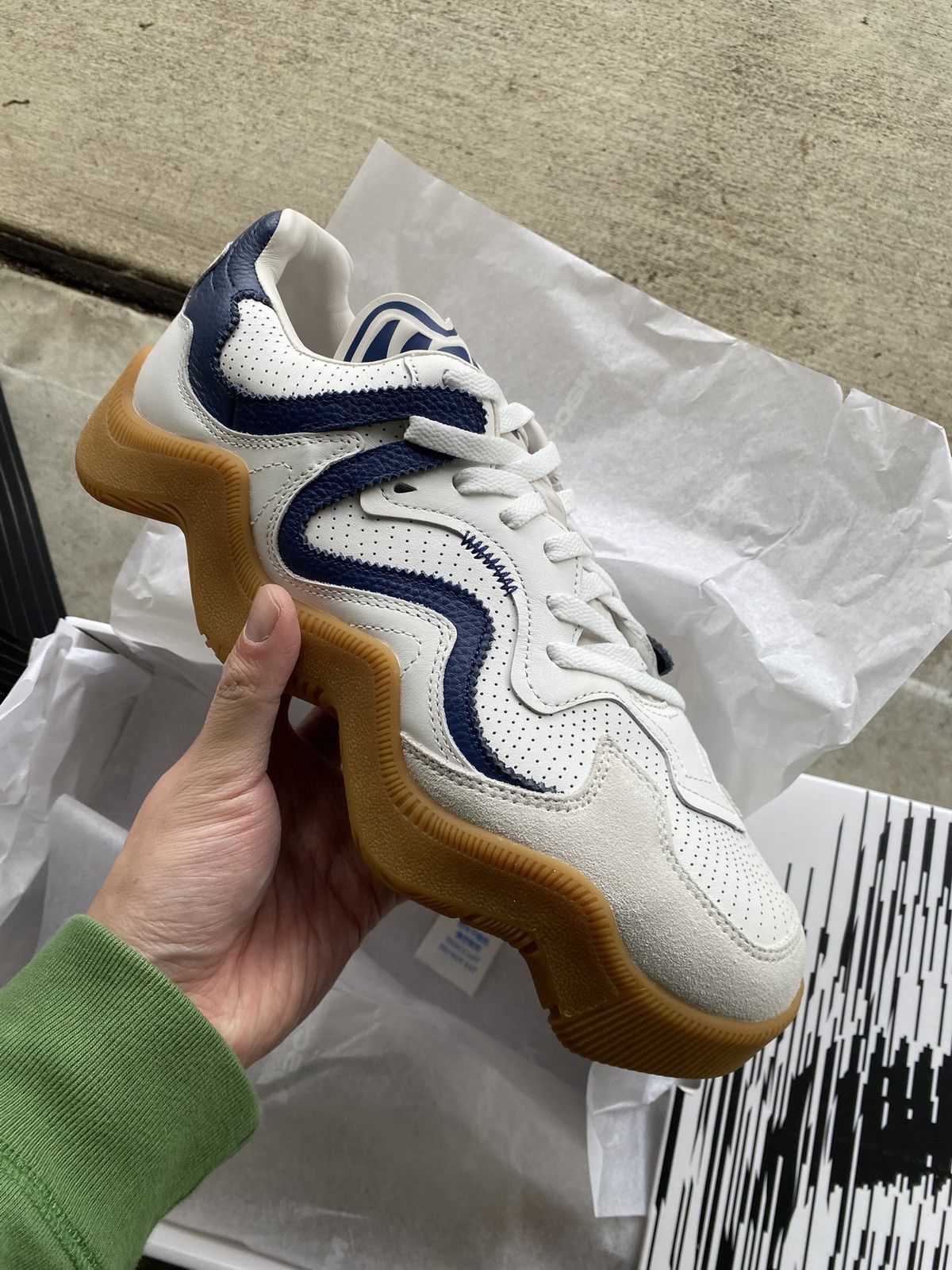 MSCHF MSCHF V2 Wav White Navy Size US 10 / EU 43 - 1 Thumbnail