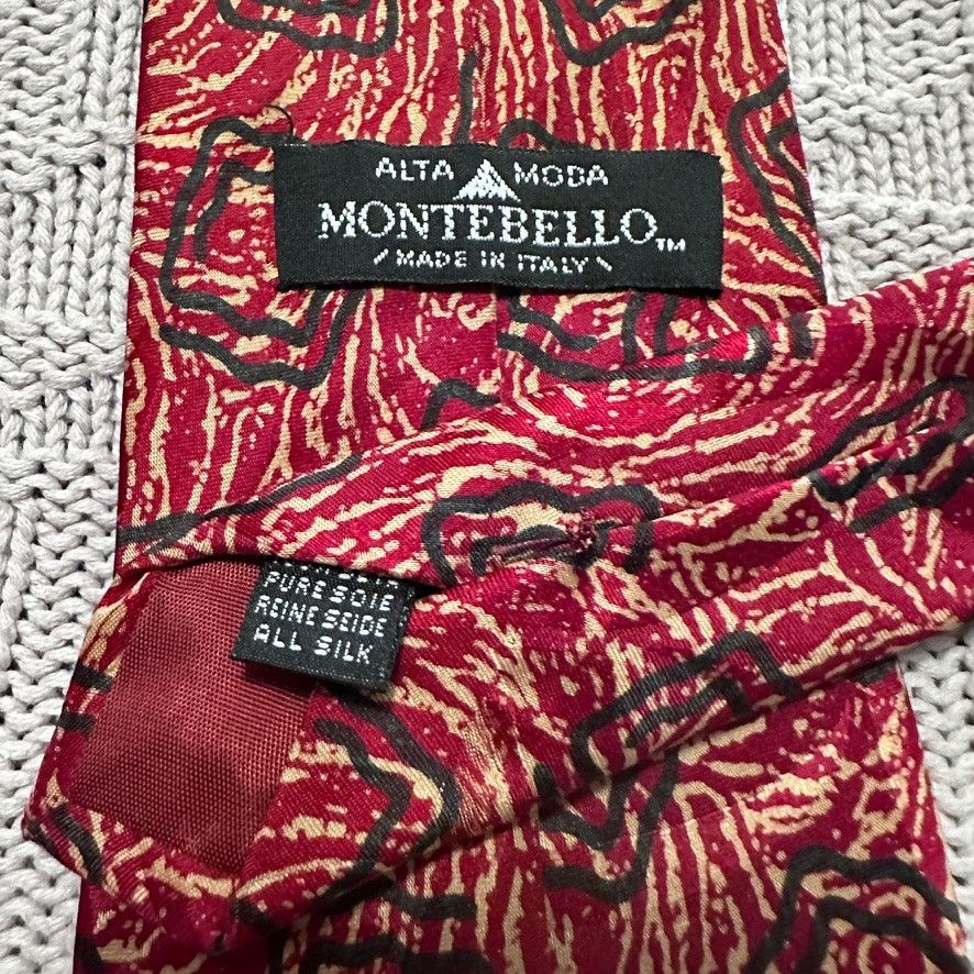 Vintage Vintage Montebello red abstract print silk tie Size ONE SIZE - 4 Thumbnail