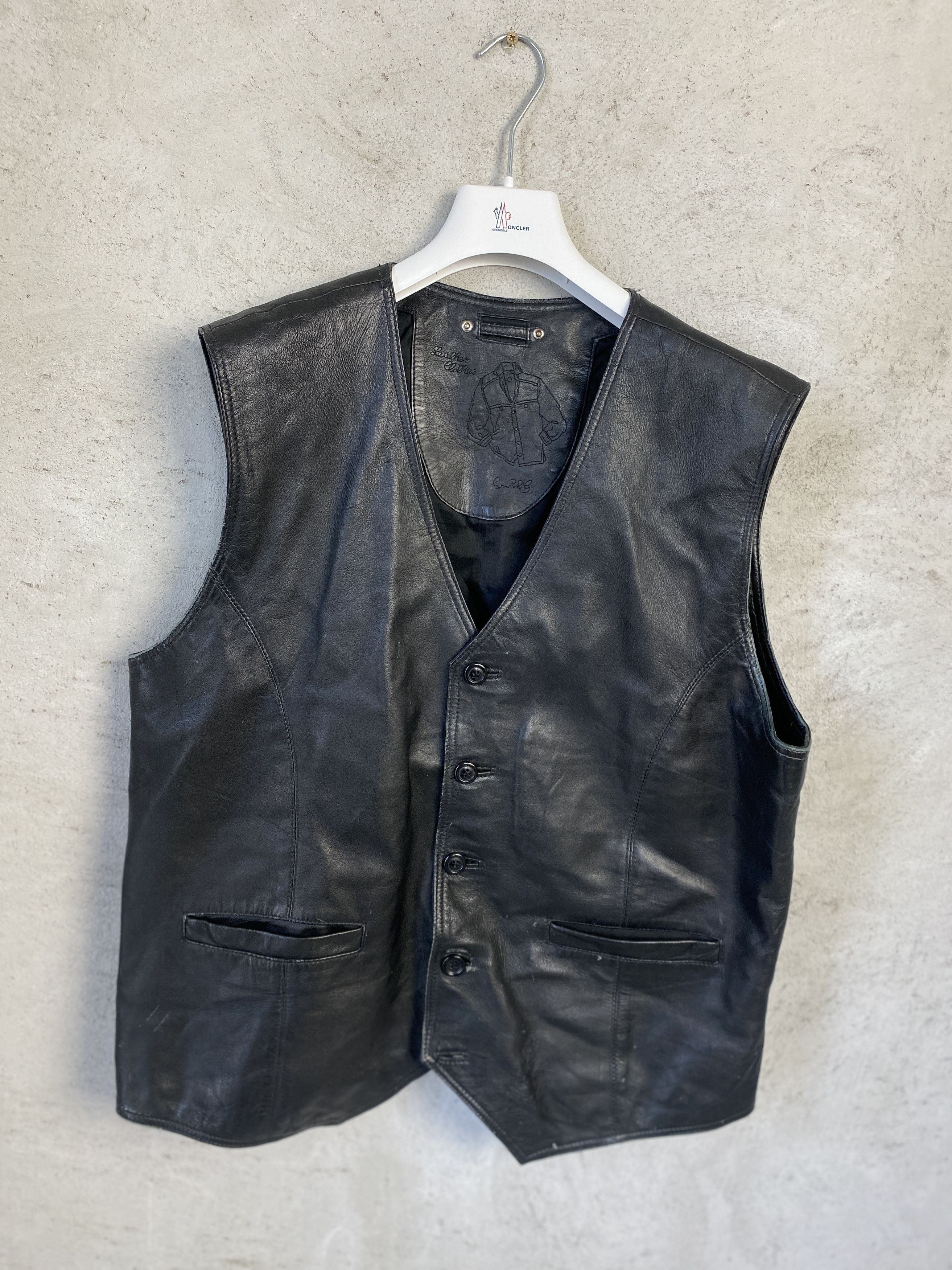 Vintage real leather vest opium drain