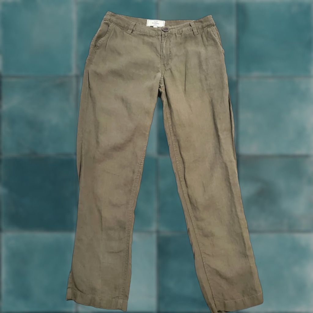 FatFace Fat Face Women Pants Brown Linen Straight Leg Trousers 4 Size 27" / US 4 / IT 40 - 1 Thumbnail