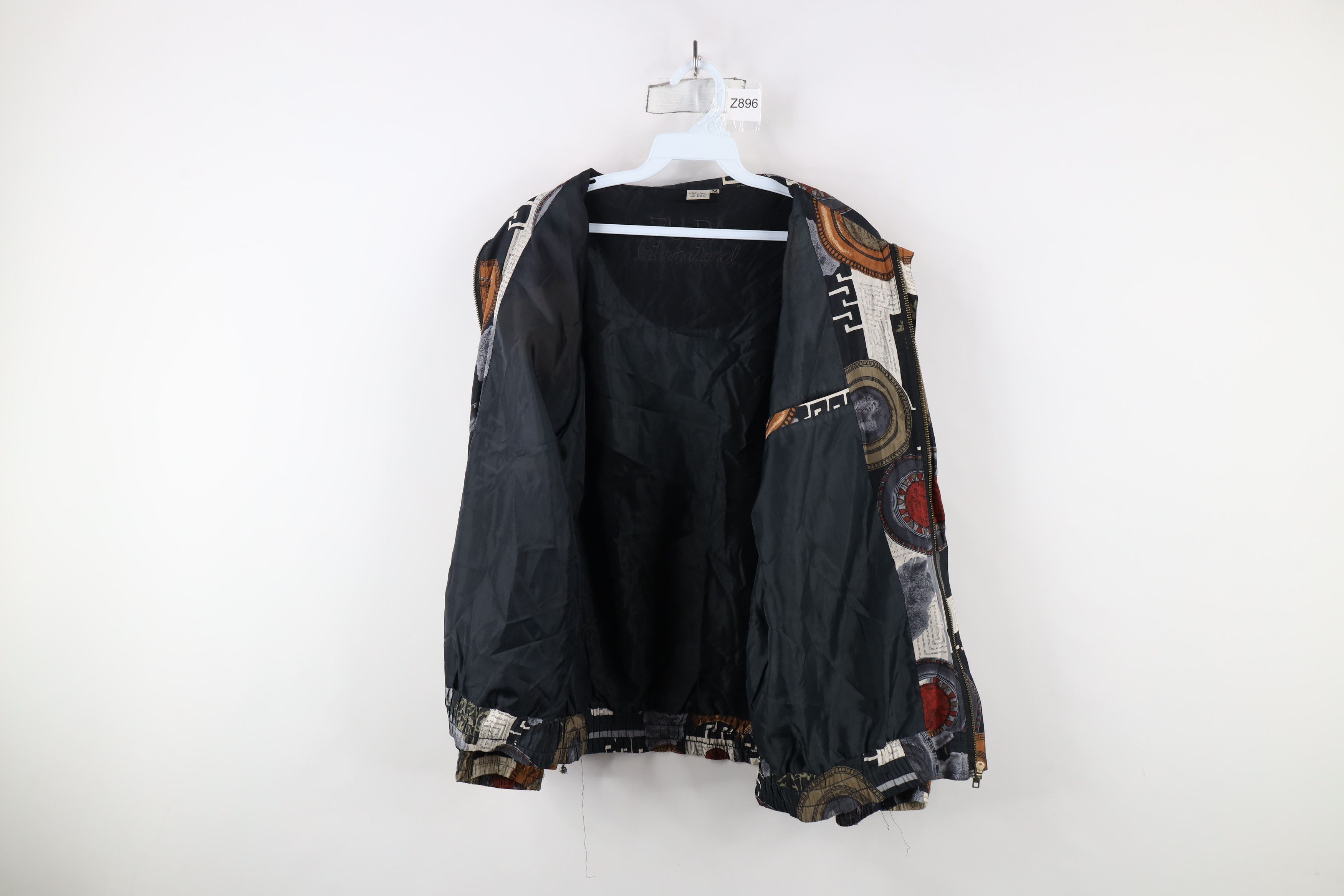 Vintage Vintage 90s Streetwear Silk Geometric Windbreaker Jacket Size M / US 6-8 / IT 42-44 - 8 Thumbnail