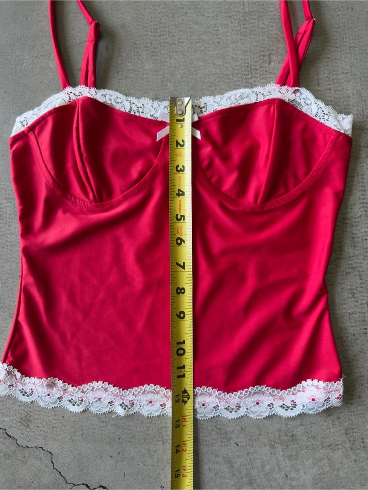Other Fashion Nova / Lace Trim Cami Top / Red Size S / US 4 / IT 40 - 6 Thumbnail