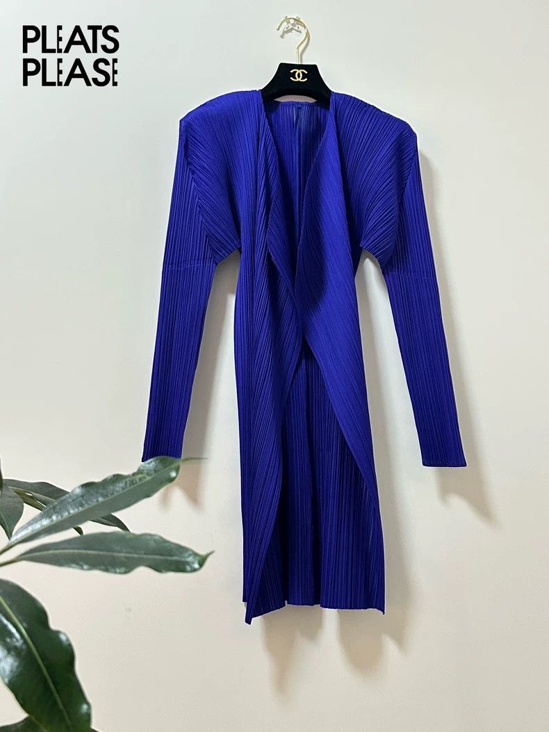 Issey Miyake Issey Miyake Purple Wide-Shoulder Coat - dmc Size US M / EU 48-50 / 2 - 1 Thumbnail
