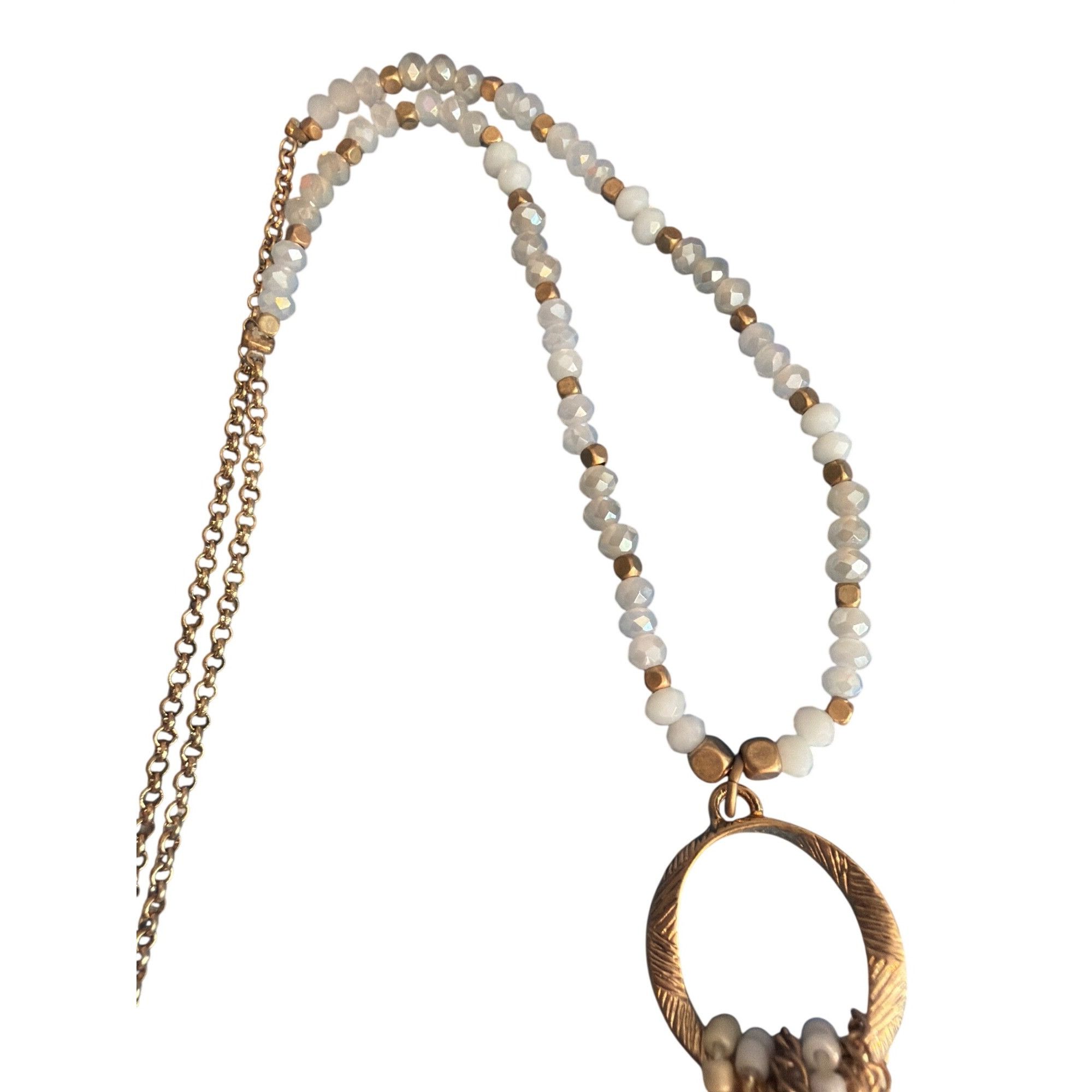 Other Melrose And Market Gold White Cream Beaded Tassel Necklace N Size ONE SIZE - 3 Thumbnail
