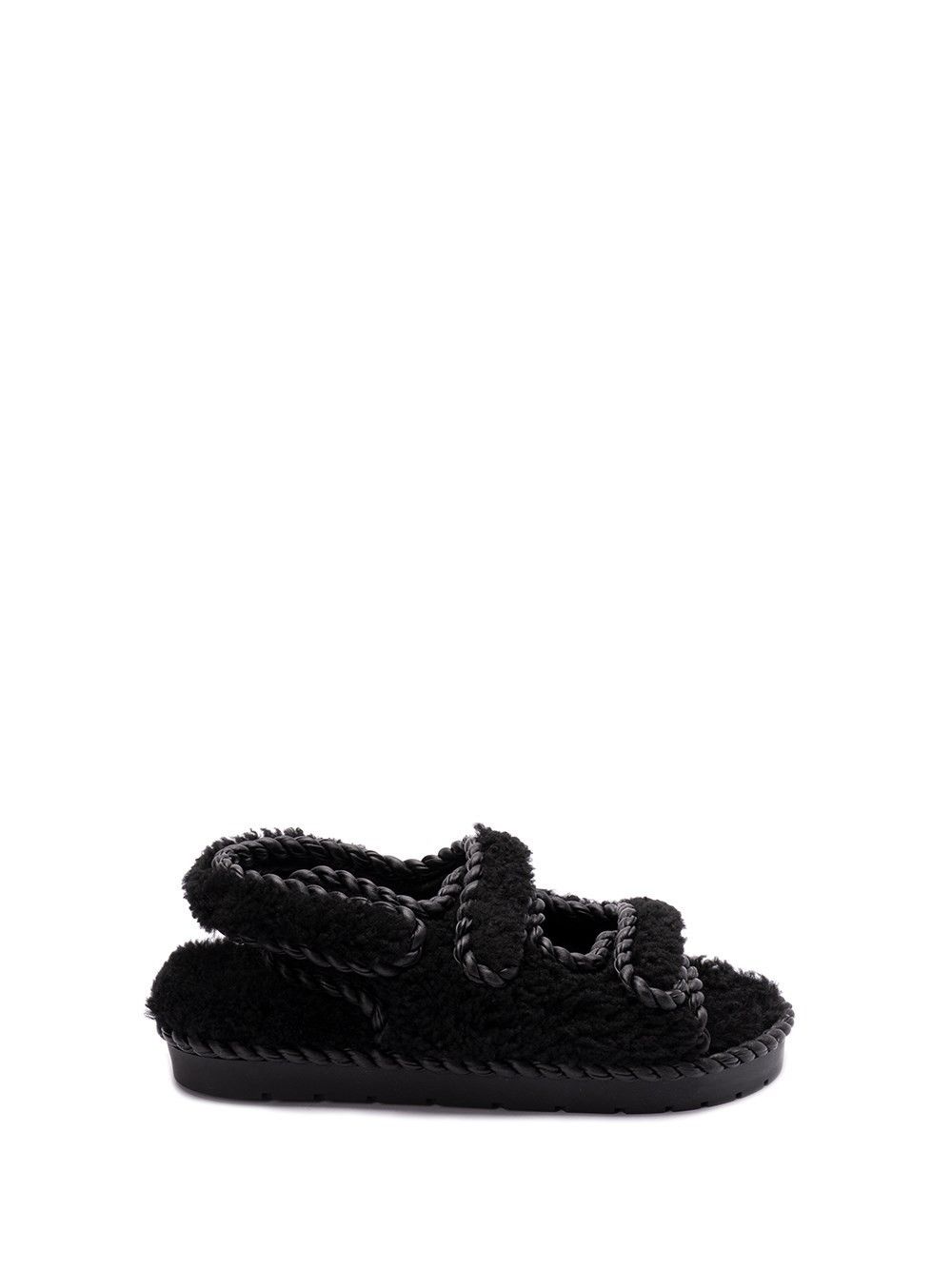 Bottega Veneta o1bcso1str0725 Jack Flat Sandals in Black Size US 6 / IT 36 - 1 Thumbnail