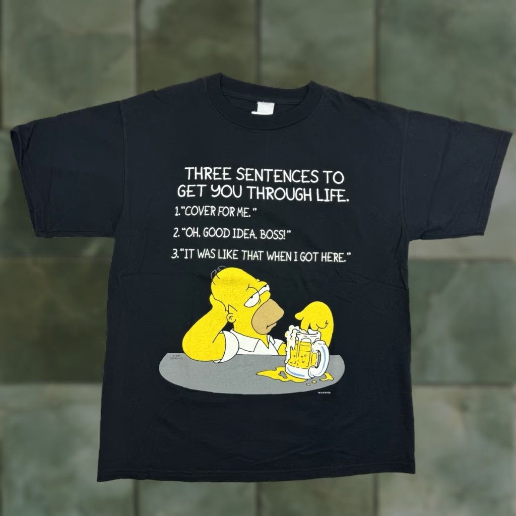 Vintage VINTAGE Fox Homer Simpson Funny T-Shirt Adult Large Black Graphic Print 90s Cartoon Mens Size US L / EU 52-54 / 3 - 1 Thumbnail