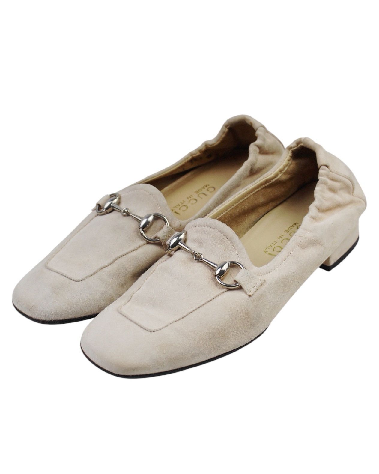 Gucci 2000S GUCCI BEIGE SUEDE HORSEBIT LOAFERS Size US 8.5 / IT 38.5 - 1 Thumbnail