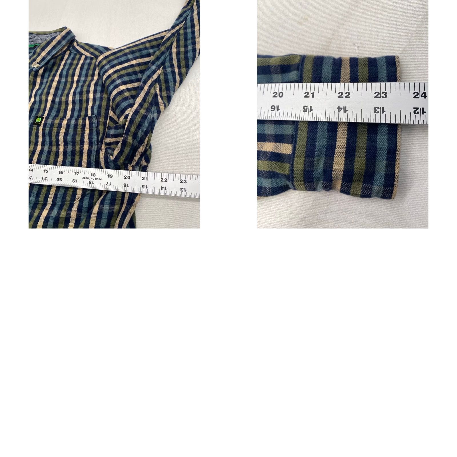 John Deere John Deere Mens Medium Long Sleeve Button-Up Striped Flannel 100% Cotton Shirt Size US XL / EU 56 / 4 - 8 Thumbnail