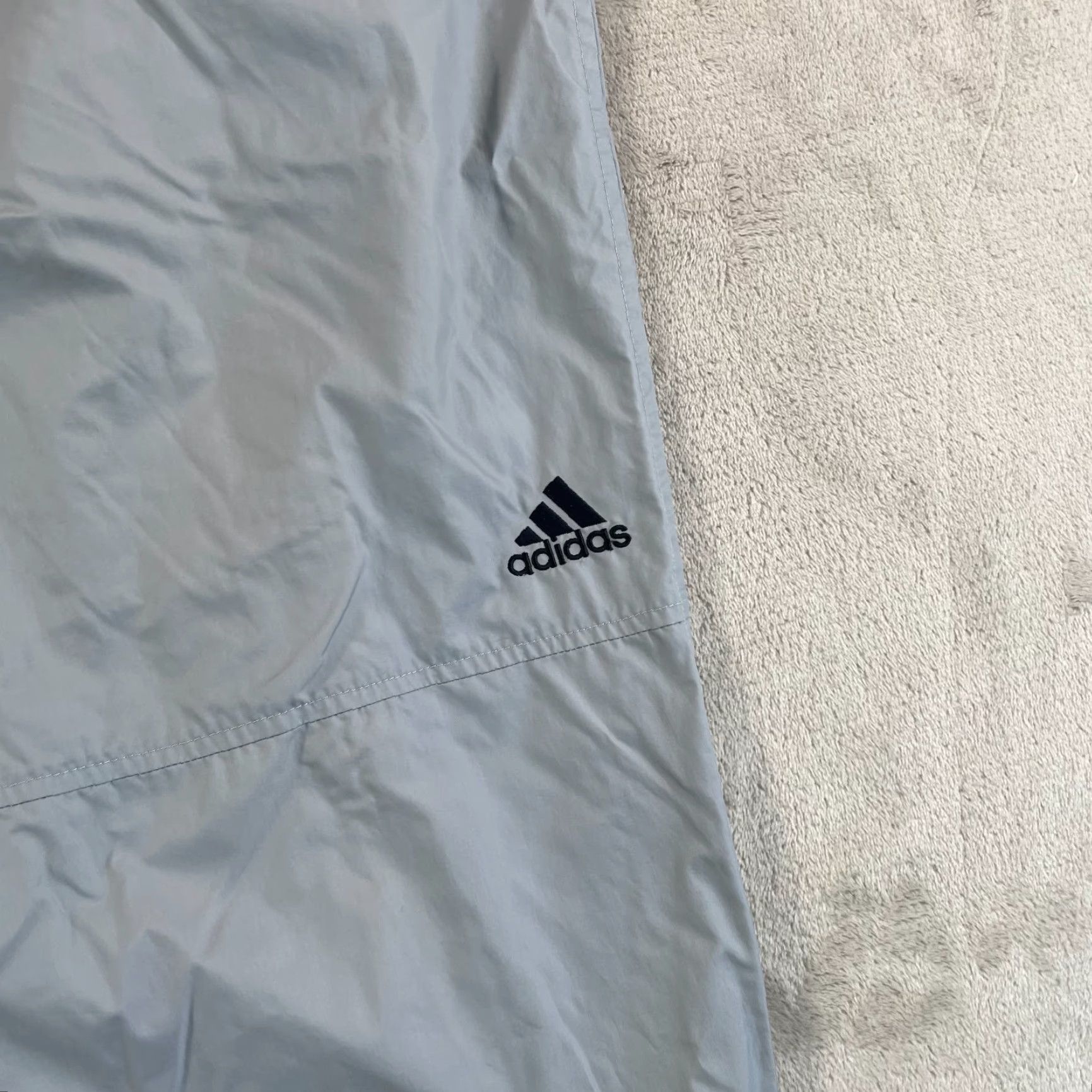 Adidas VINTAGE Adidas Baggy Track Pants Mens 2XL Grey Nylon Lined Cinch Hem 3 Stripes Size US 39 - 5 Thumbnail