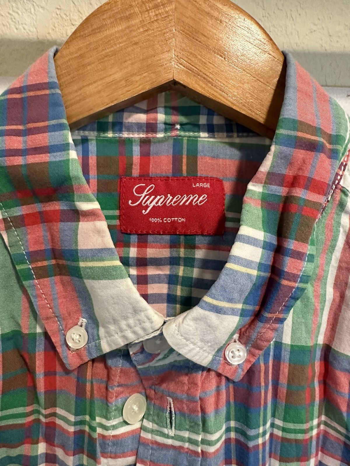 Supreme Vintage supreme plaid button short sleeve Size US L / EU 52-54 / 3 - 2 Thumbnail