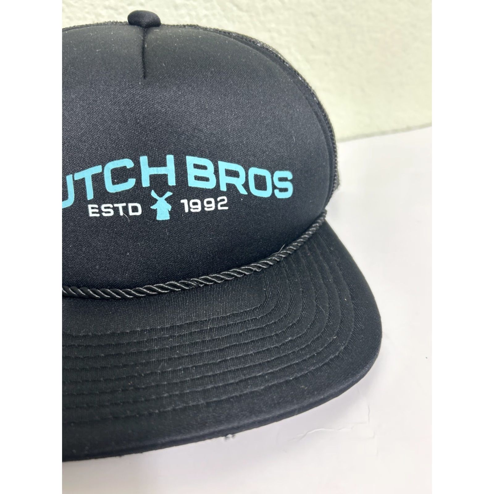 Vintage Dutch Bros Trucker Hat Cap Roped Strap Back Adjustable Unisex Adults Black Logo Seasonal Casual Style Size ONE SIZE - 4 Thumbnail