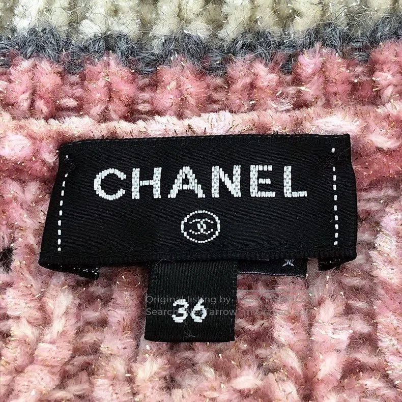 Chanel Chanel 22B pink mixed gold silk V-neck knitted cardigan co Size XS / US 0-2 / IT 36-38 - 6 Thumbnail