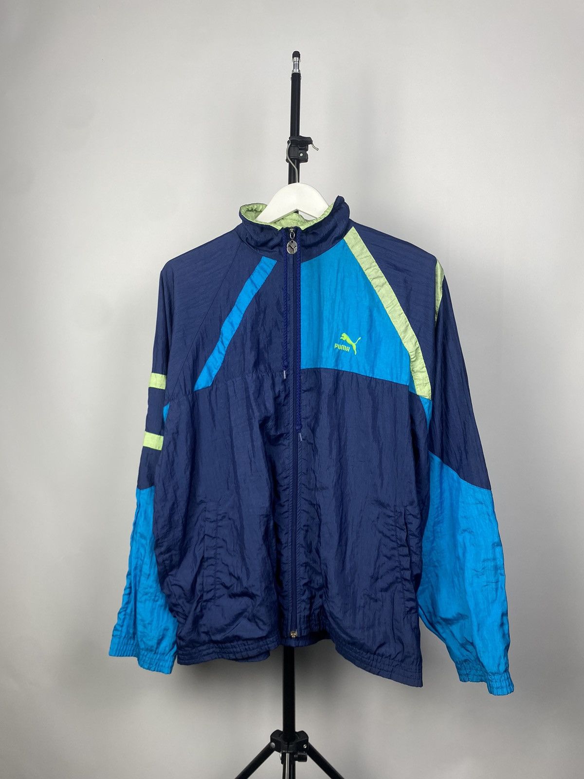 Puma × Vintage Vintage 90s PUMA Full Zip Retro Nylon Track Top Jacket Size US L / EU 52-54 / 3 - 1 Thumbnail