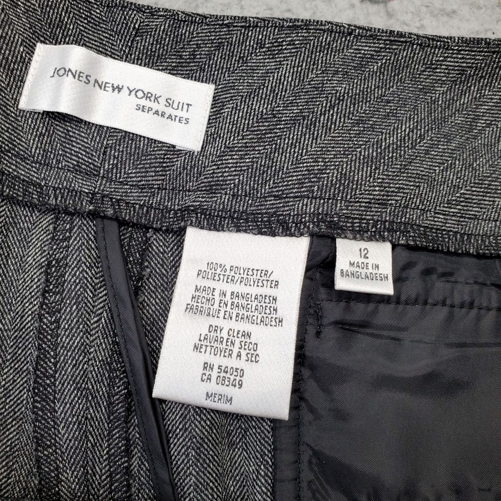 Jones New York Jones New York Pants Womens 12 Gray Herringbone Professional Career High Waist Dress Pants Size 34" / US 12 / IT 48 - 6 Thumbnail