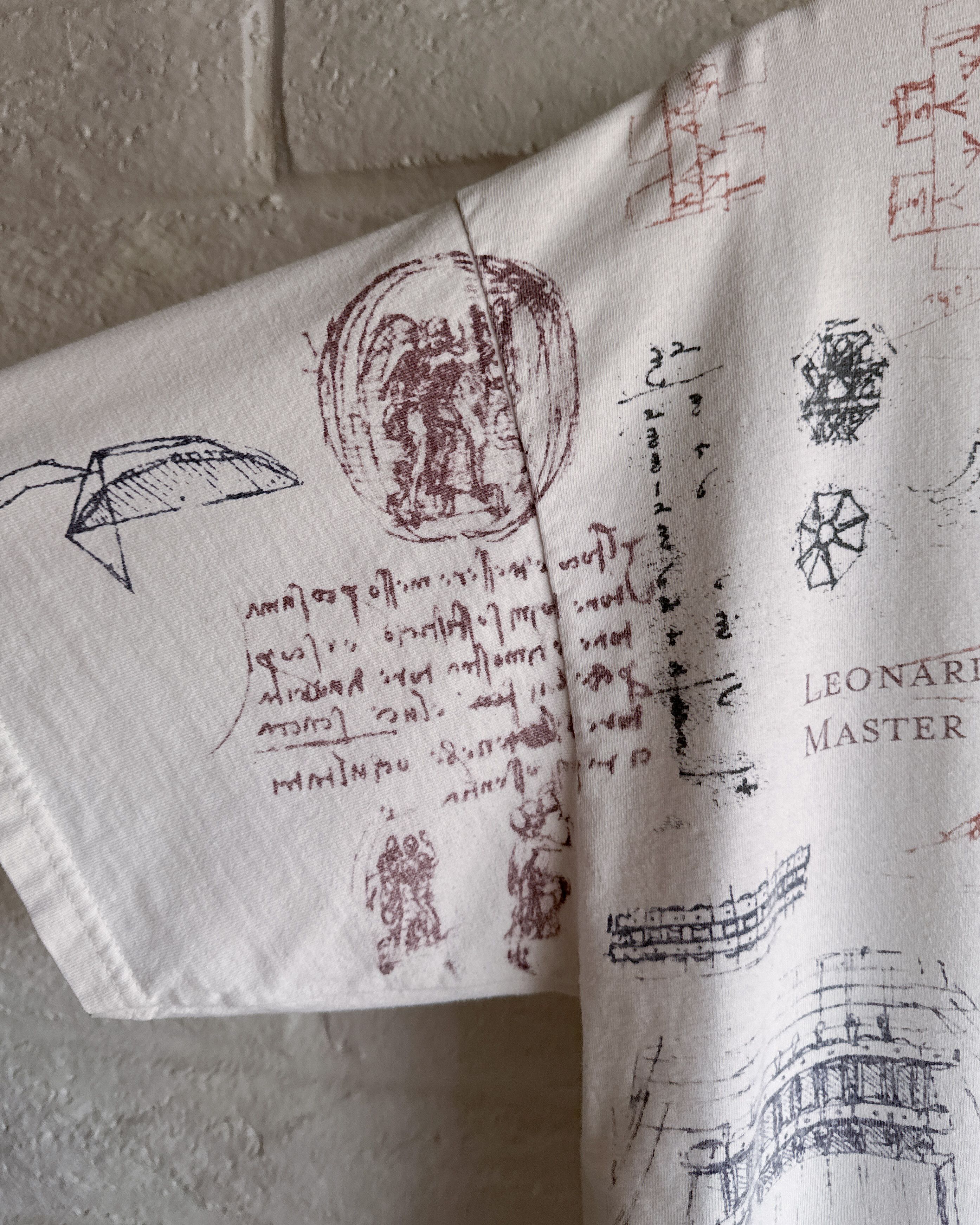 Vintage Vintage 90s Leonardo DaVinci T Shirt Men's XL AOP Scribble Size US XL / EU 56 / 4 - 3 Thumbnail