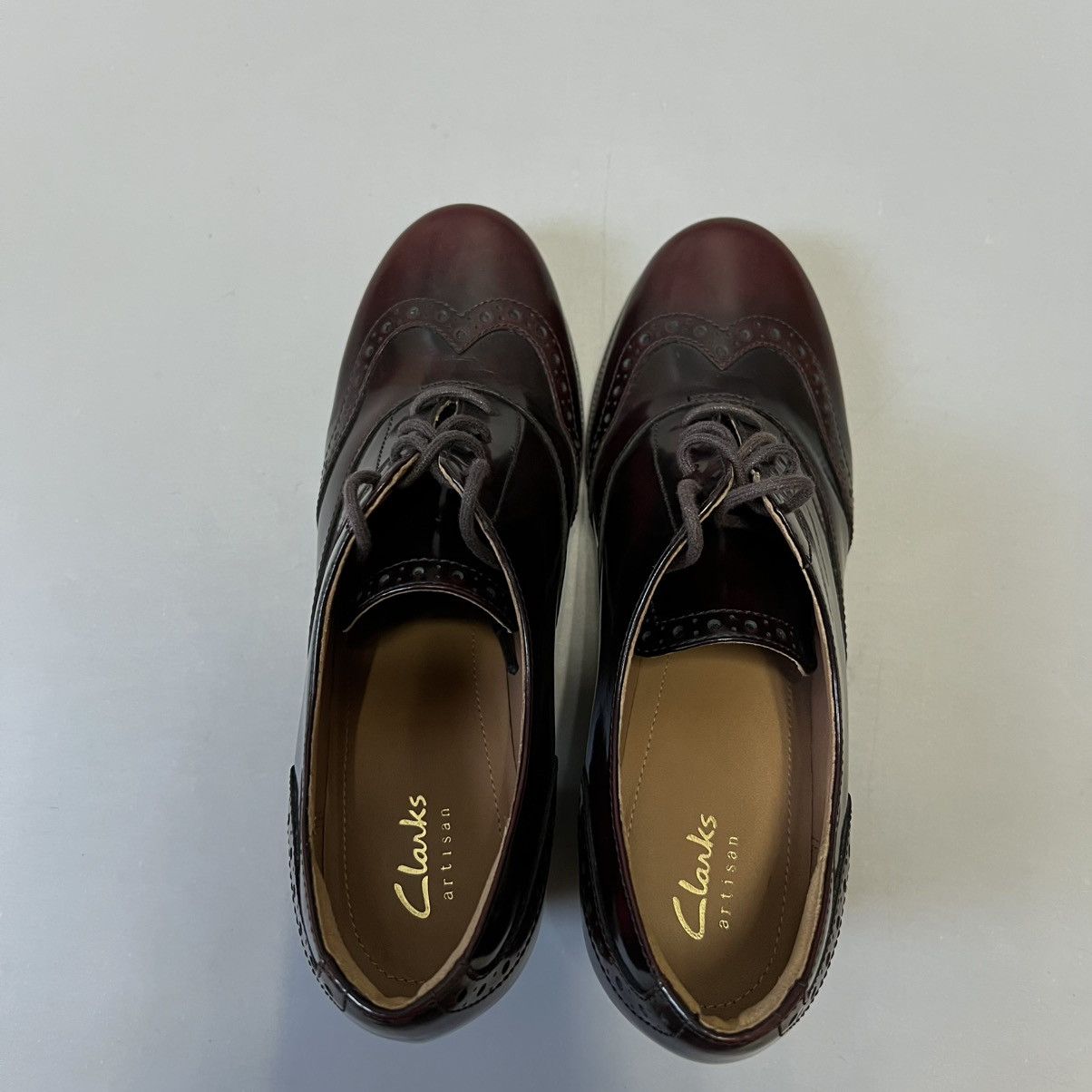 Clarks Clarks Artisan Burgundy Leather Wingtip Oxford Heels Size US 8 / IT 38 - 7 Thumbnail