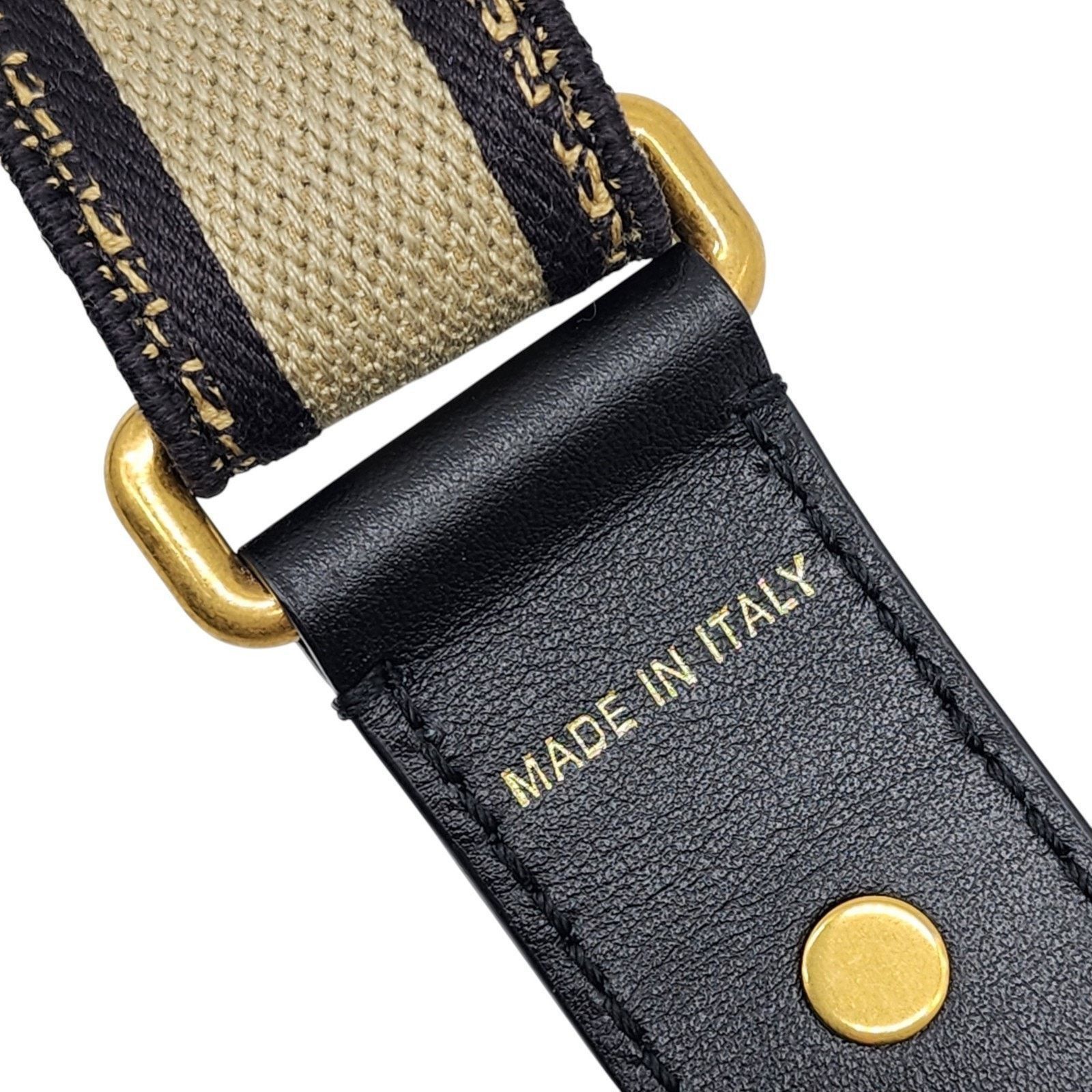 Dior Canvas and Leather Logo Embroidered Shoulder Strap with GHW Size ONE SIZE - 3 Thumbnail