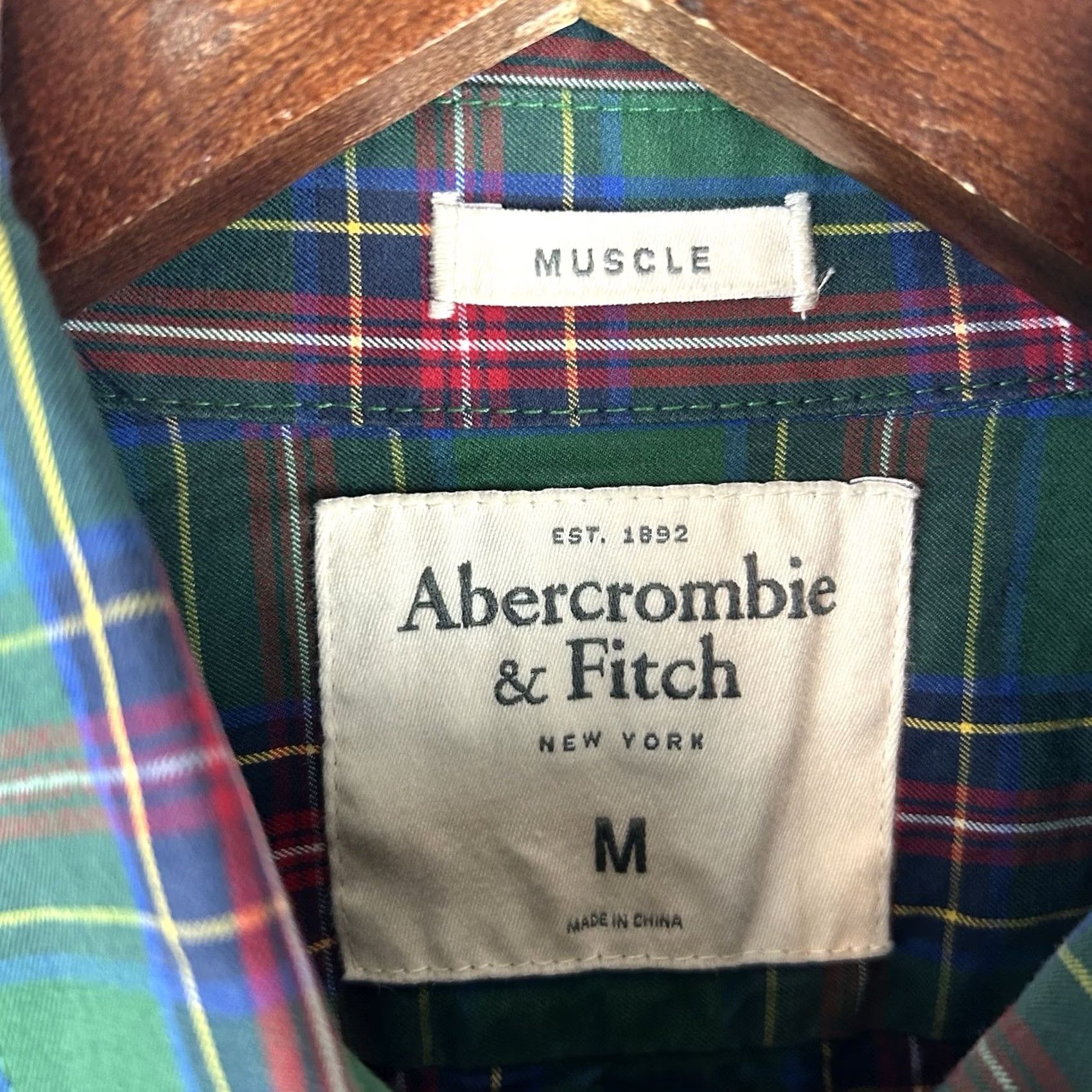 Abercrombie & Fitch Abercrombie & Fitch Shirt Mens Medium Green Plaid Cotton Button-Down Pocket Logo Size US M / EU 48-50 / 2 - 3 Thumbnail