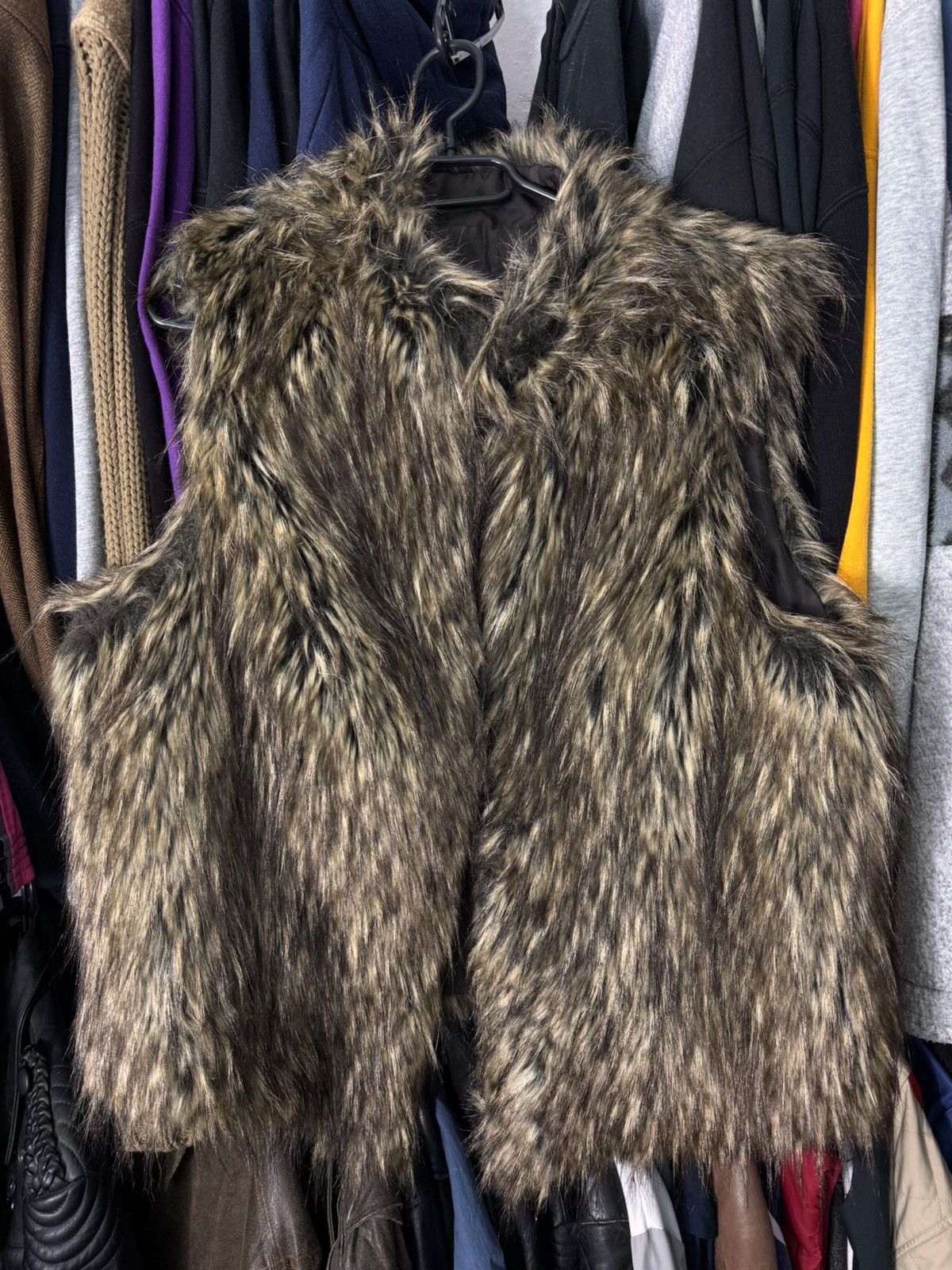 Other Avant Garde Faux Fur Vest Jacket Oversized Brown Size XL / US 12-14 / IT 48-50 - 1 Thumbnail