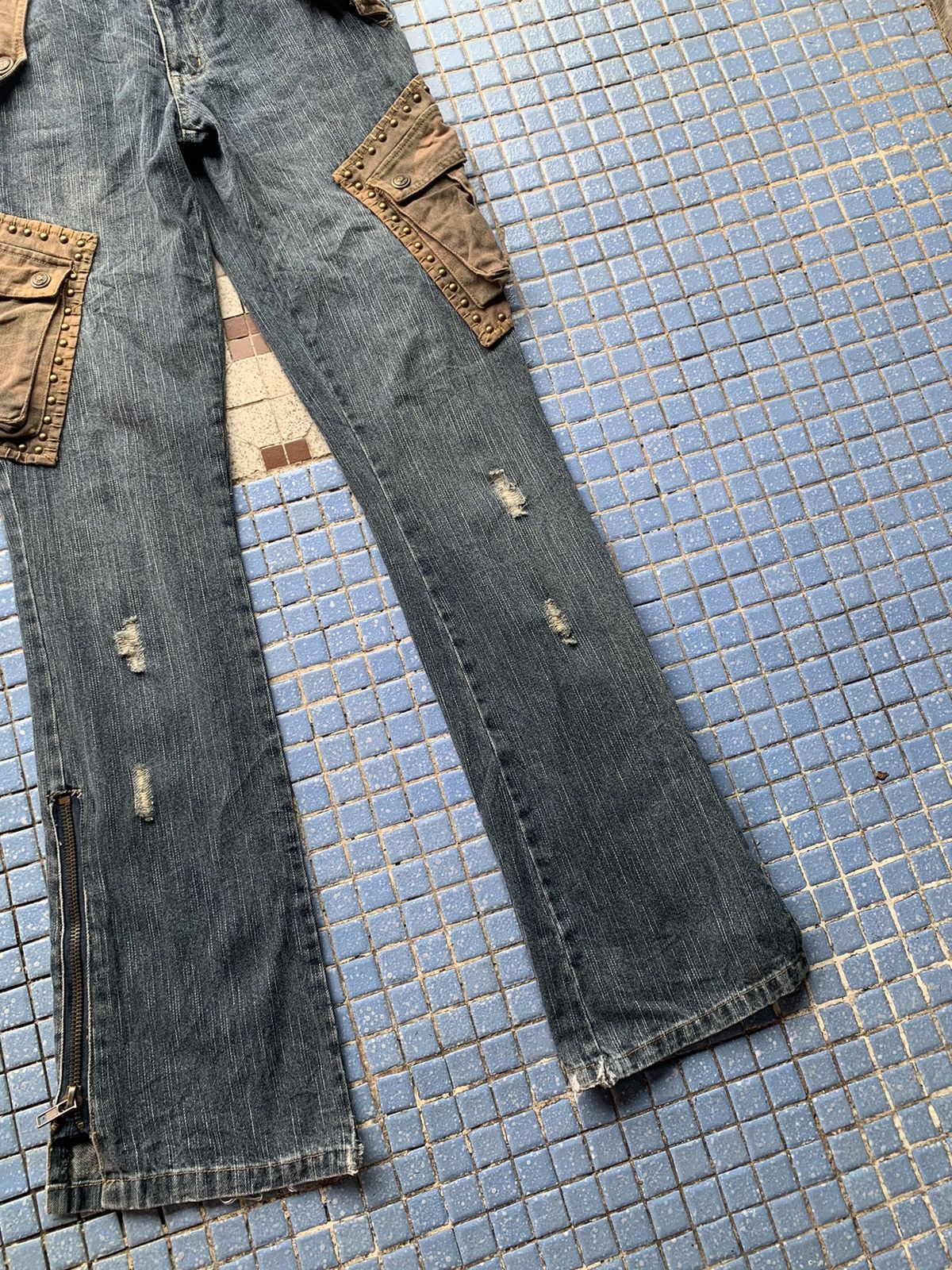 If Six Was Nine How hand jam studded camo distressed flared cargo pants Size US 31 - 5 Thumbnail