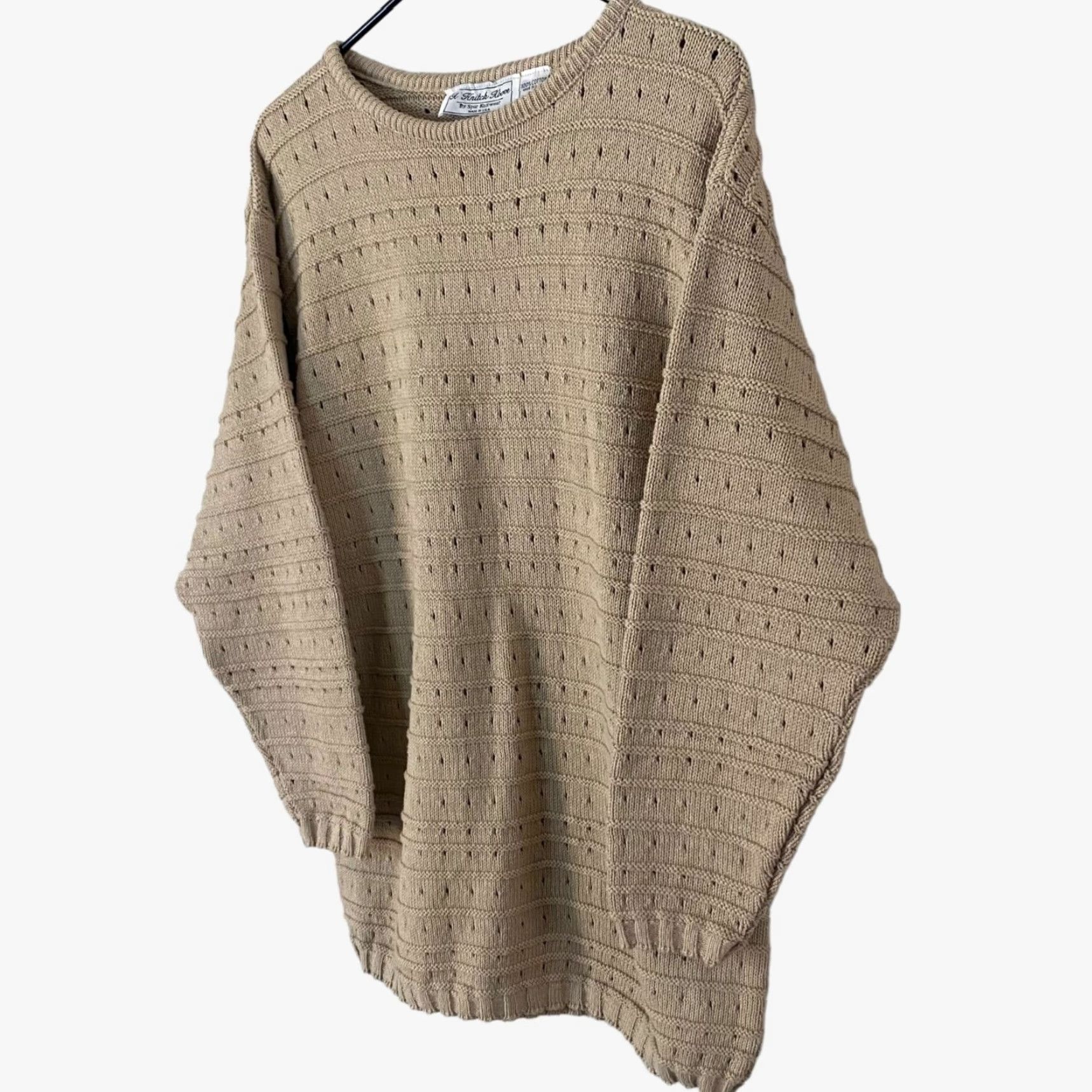 Vintage VINTAGE A Knitch Above Spar Knit Wear Sweater Tan Womens Large Cotton USA Size L / US 10 / IT 46 - 2 Thumbnail