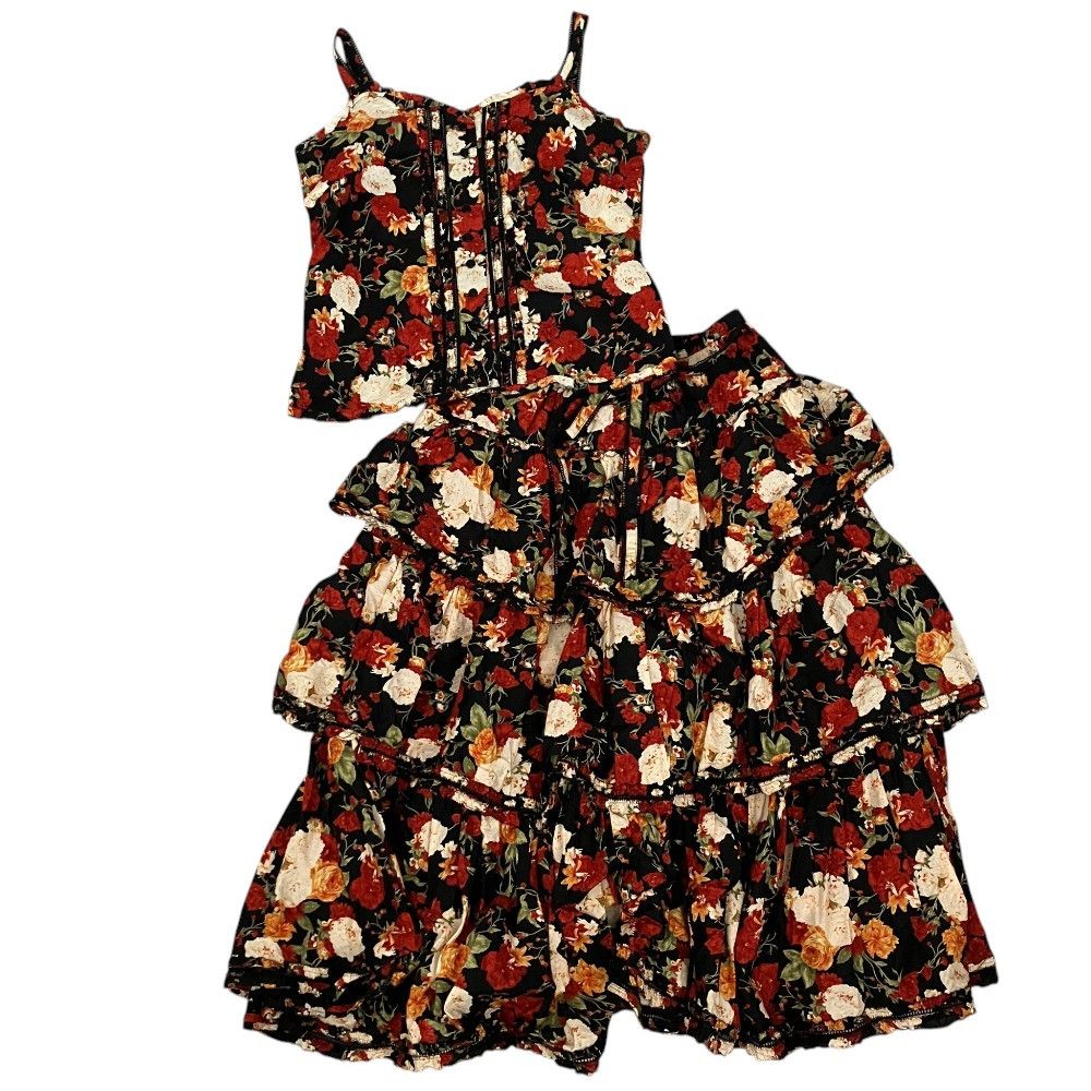Other Other PINK HOUSE Floral Print Camisole Long Skirt Set Textile Tops DUTY FREE for USA Size ONE SIZE - 1 Thumbnail