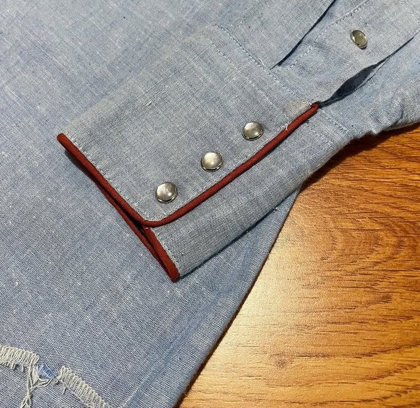 Vintage Vintage 1990s Karman Western Wear Shirt Blue Size US M / EU 48-50 / 2 - 3 Thumbnail
