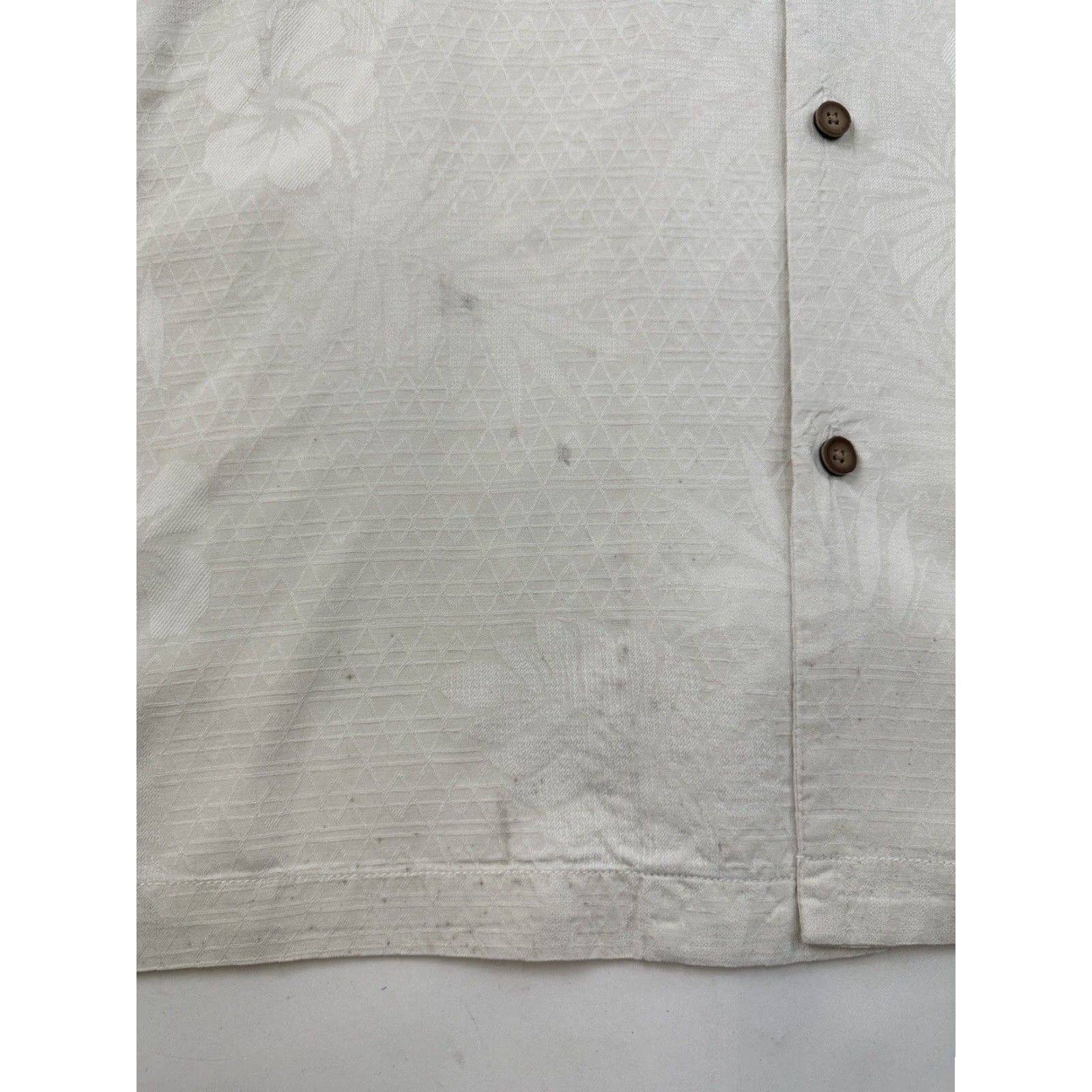 Tommy Bahama Tommy Bahama Shirt Men 2XL Beige Silk Short Sleeve Button-Up Down Hatch Size US XXL / EU 58 / 5 - 2 Thumbnail