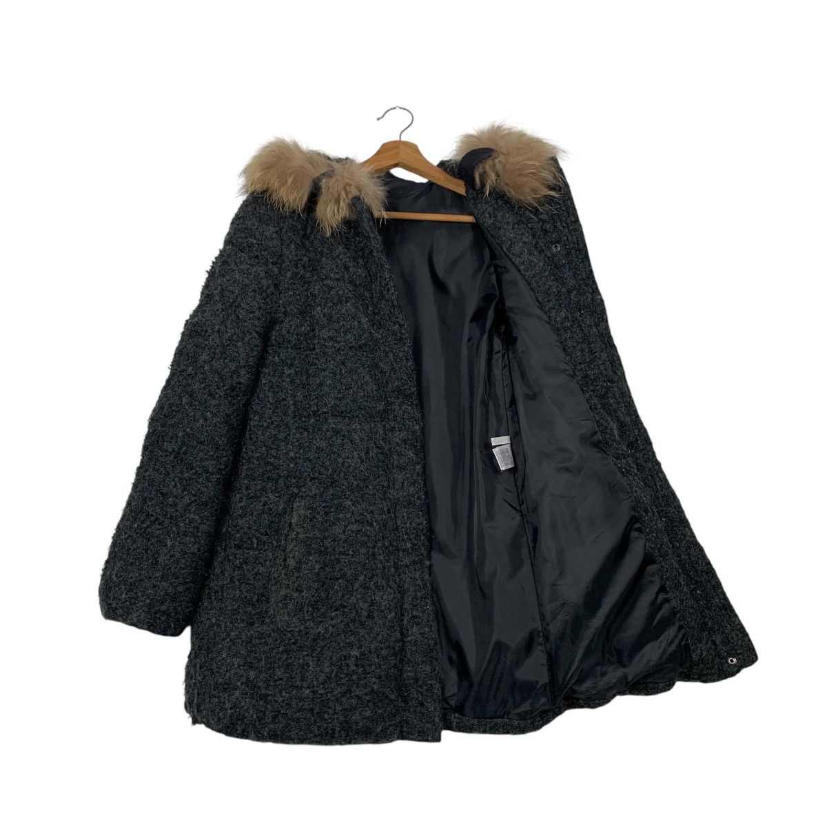Japanese Brand GALCONINA Racoon Fur Hoodie Wool Jacket #2291-C102 Size S / US 4 / IT 40 - 10 Thumbnail